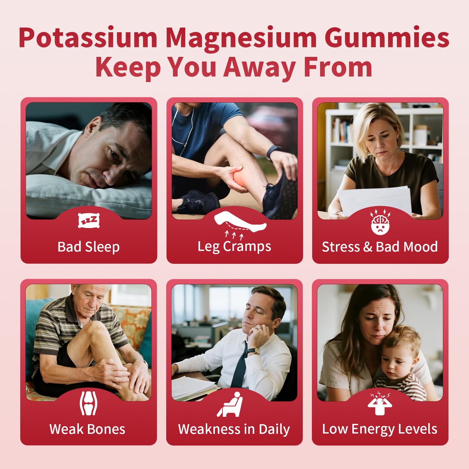 2 Pack Potassium Magnesium Gummies, Sugar Free Potassium Supplement Magnesium Glycinate 500mg, Ashwagandha, Vitamins D3, C, B6, Calcium & Zinc for Sleep, Leg Cramps & Muscle Relaxation-120 Count MABEFY uk supplements