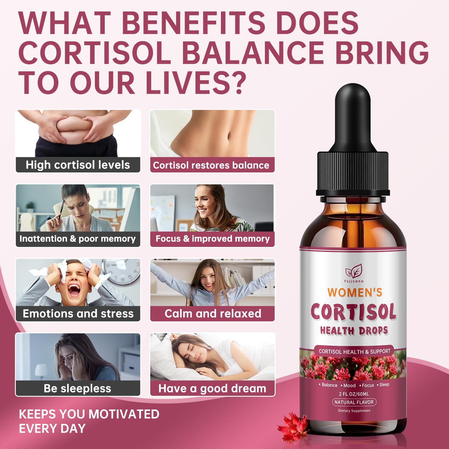 Cortisol Manager Liquid Drops, Cortisol Supplements for Women, with magnesium ashwagandha, rhodiola rosea,l-theanine,Phosphatidylserine-Promote Relaxation and Support Mood- 30 Day Vegan Supply Fzjjyana uk supplements