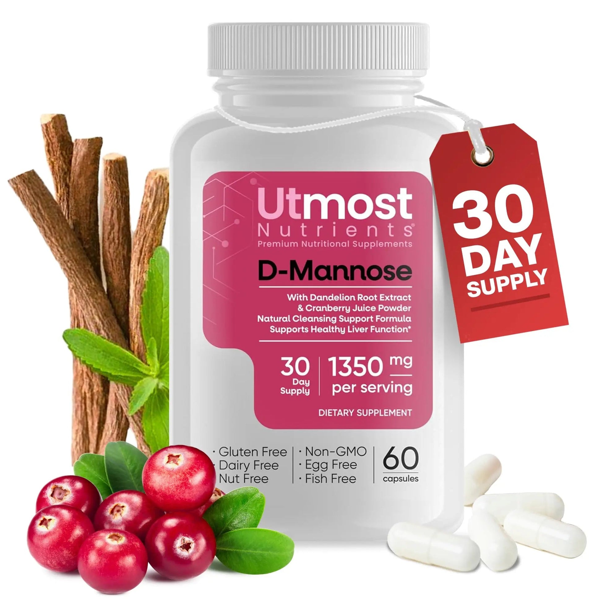 Utmost Nutrients Urinary Defense D-Mannose Supplement - Urinary Health for Women - Optimized Clinical Strength Formula Cleanses, Flushes and Rebuilds The Urinary System Utmost Nutrients uk supplements