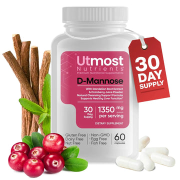 Utmost Nutrients Urinary Defense D-Mannose Supplement - Urinary Health for Women - Optimized Clinical Strength Formula Cleanses, Flushes and Rebuilds The Urinary System Utmost Nutrients uk supplements