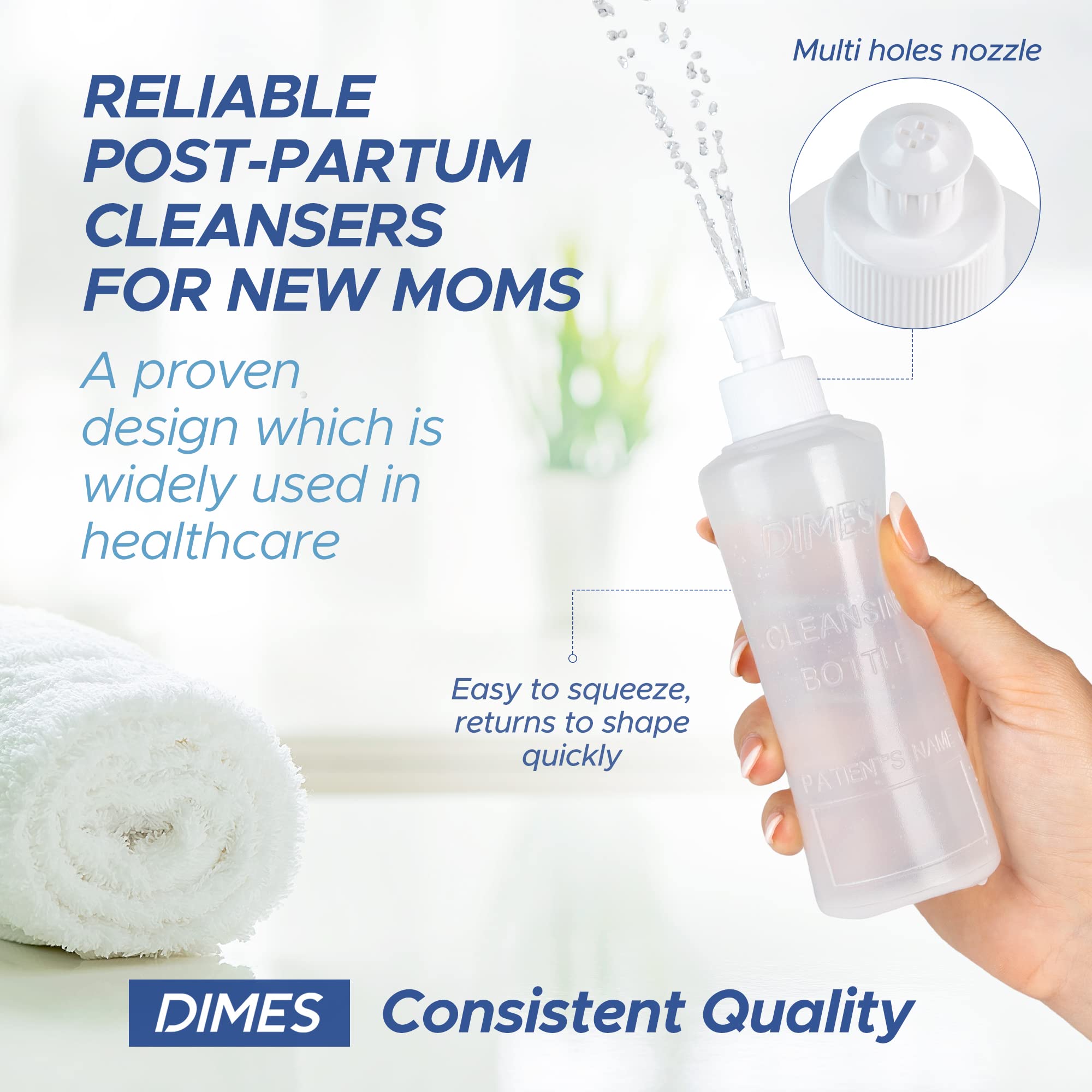 Dimes Perineal Lavette Irrigation Bottle 8 oz (Pack of 3). - Peri Bottle for Postpartum Care Dimes uk supplements