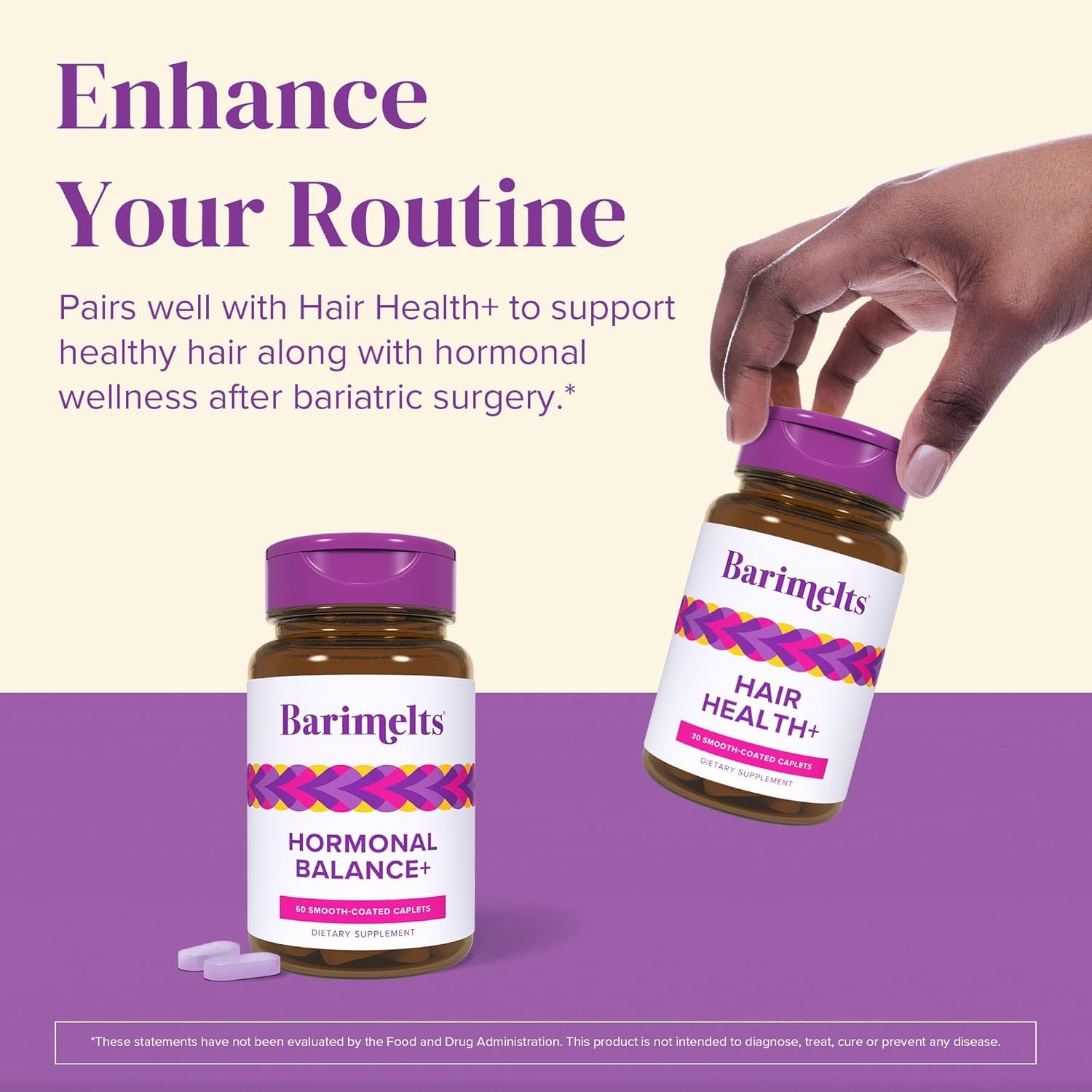BariMelts Hormonal Balance+ for GLP-1 Users and Bariatric Patients - DIM, NAC & Chasteberry Supports Hormone Balance for Women - 60 Smooth-Coated Caplets (1-Month Supply) BariMelts uk supplements