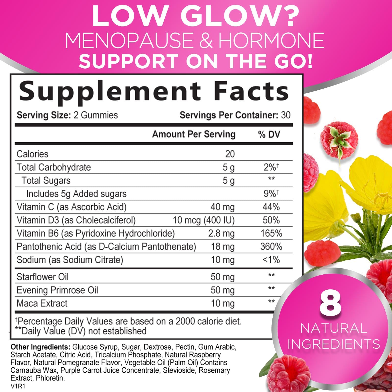 Nature's Glow Menopause Relief Vitamin Gummy for Women - Effective Menopause Nature's Glow uk supplements