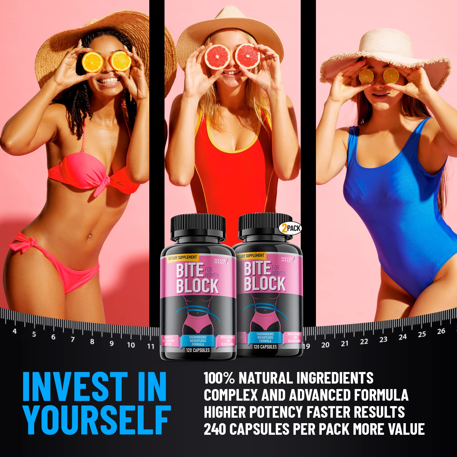 Appetite Suppressant for Women - Weight Loss Pills for Bloating Relief & Carb Blocker Helix Heal uk supplements