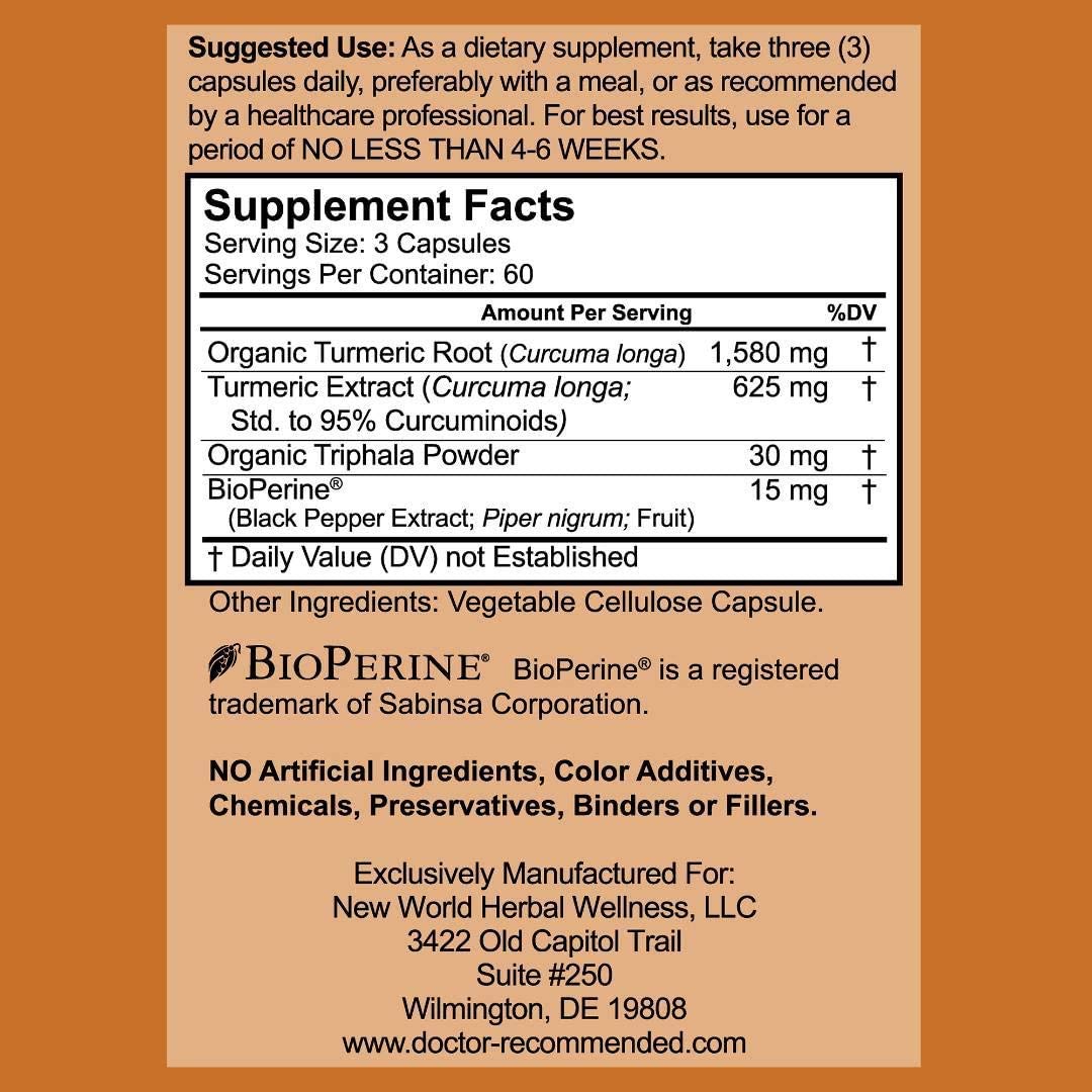 Turmeric Curcumin - 2250mg/d - Veggie Caps - 95% Curcuminoids with Black Pepper DOCTOR RECOMMENDED SUPPLEMENTS uk supplements