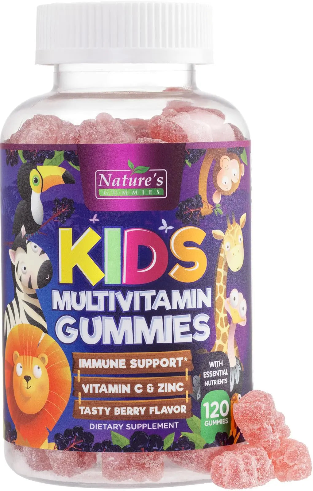 Multivitamin for Kids - Complete Daily Children's Multi Vitamin Gummies with Vitamin D, B Vitamins, Zinc & More - Energy, Memory Focus Nature's Nutrition uk supplements