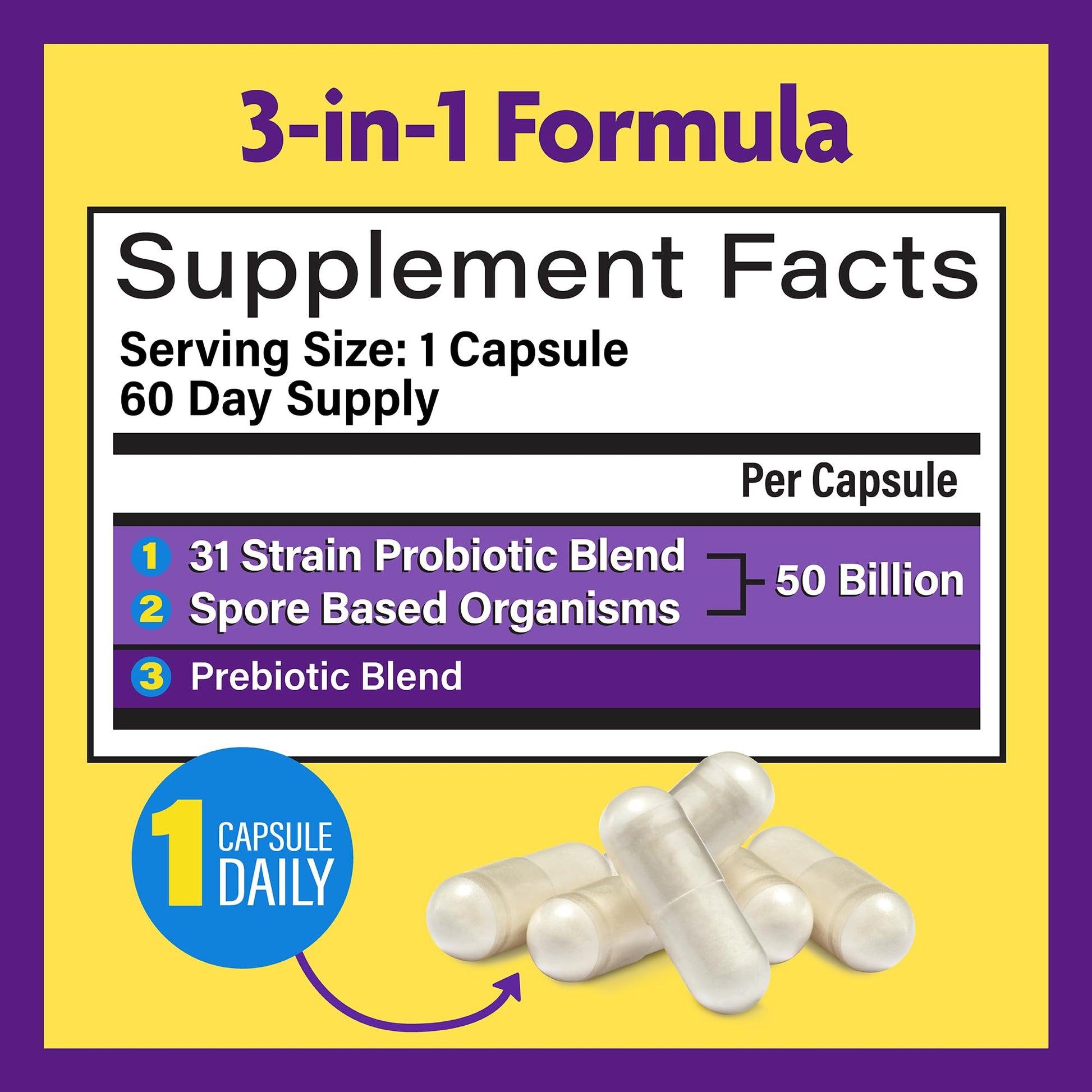 InnovixLabs Multi Strain Probiotics for Women & Men - Probiotic Supplement - 50 Billion CFU - Gut Health, Immune Support, Digestion, Lactobacillus Acidophilus, Prebiotics and Probiotics, 60 Capsules InnovixLabs uk supplements
