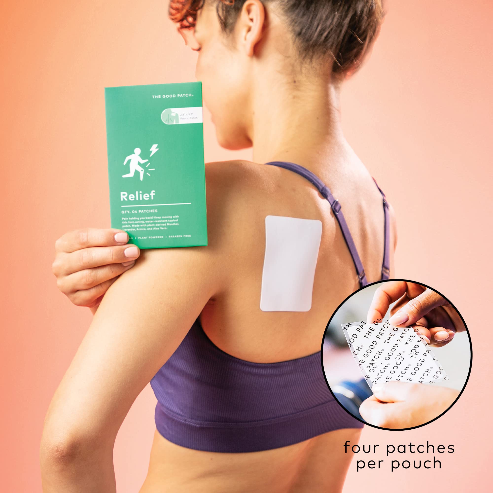 The Good Patch Muscle Pain Relief Patches, Natural Patch with Menthol, Lavender, Arnica and Aloe Vera, Sustained Release, Plant Powered Wearable Wellness, For Back, Neck, Arms, Legs (16 Total Patches) The Good Patch uk supplements