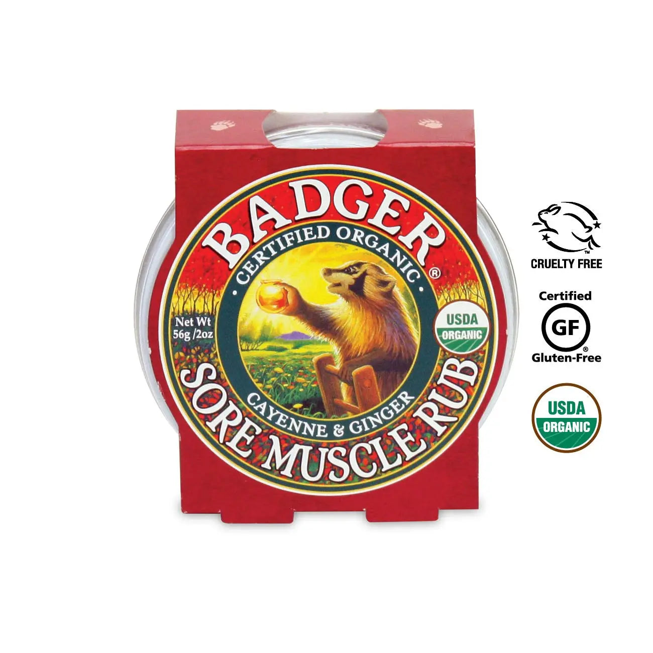 Badger Sore Muscle Rub Tin, Cayenne & Ginger, 2 oz (1 Pack) Badger uk supplements