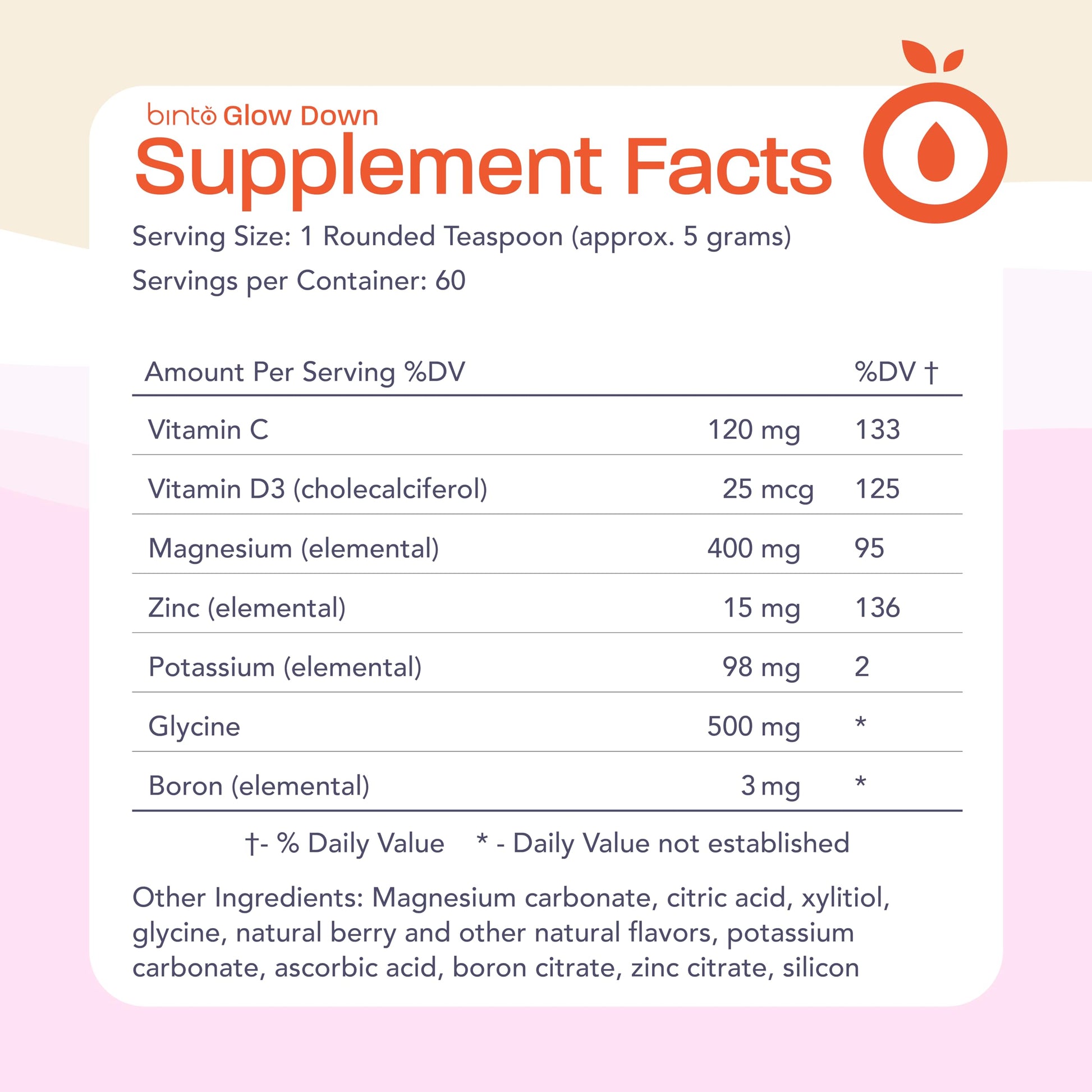 Binto Glow Down - Sleep Better & De-Stress with Our Berry Vanilla Magnesium Drink Mix, Made in USA, Sugar-Free, Preservative-Free, Gluten-Free Drink Mix (60 Day Supply) Binto uk supplements