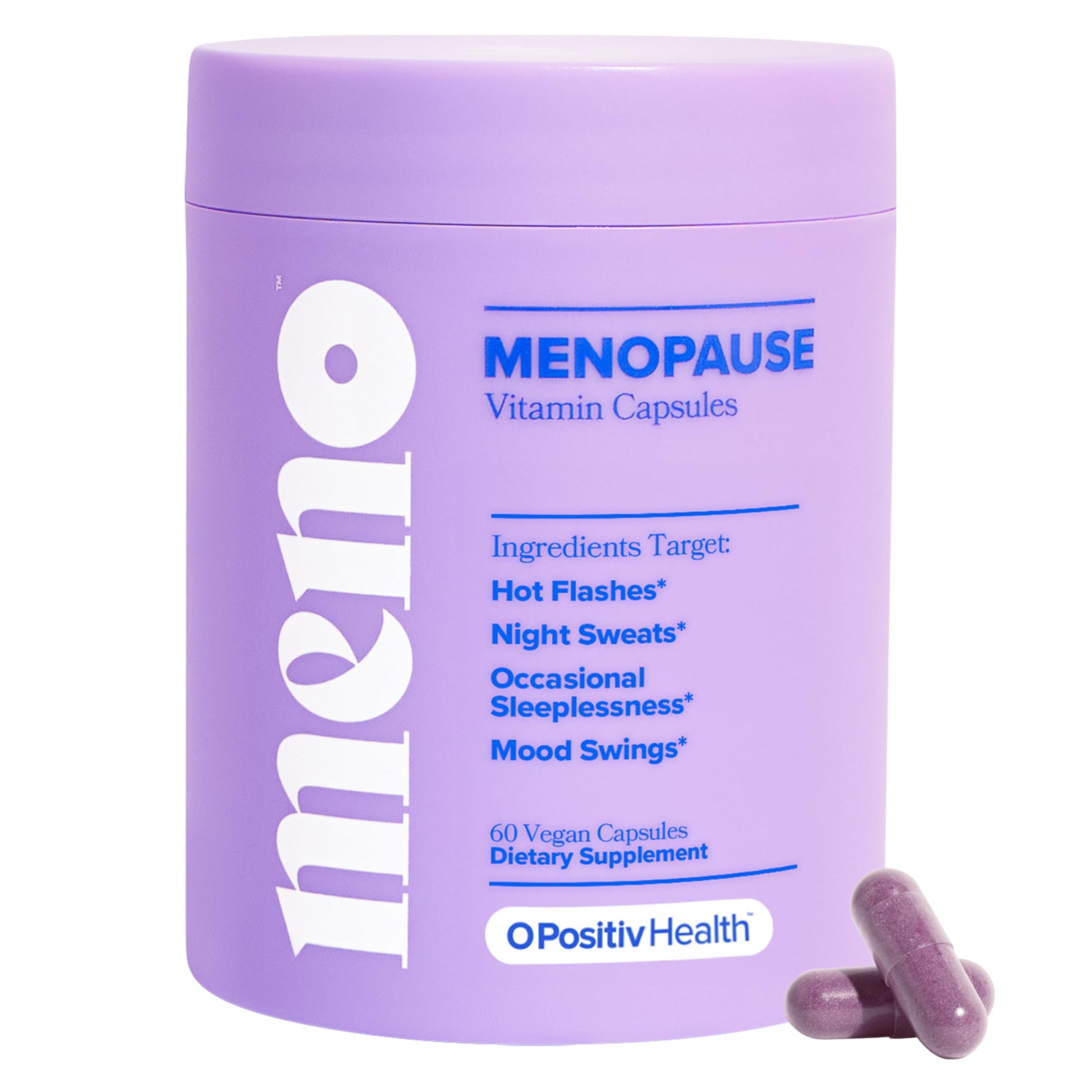 O Positiv MENO Vitamins for Menopause - Hormone-Free Menopause Supplement for Women - Black Cohosh & Ashwagandha KSM-66 - Helps Relieve Hot Flashes, Night Sweats, Mood Swings - 30 Servings (Pack of 1) O Positiv uk supplements