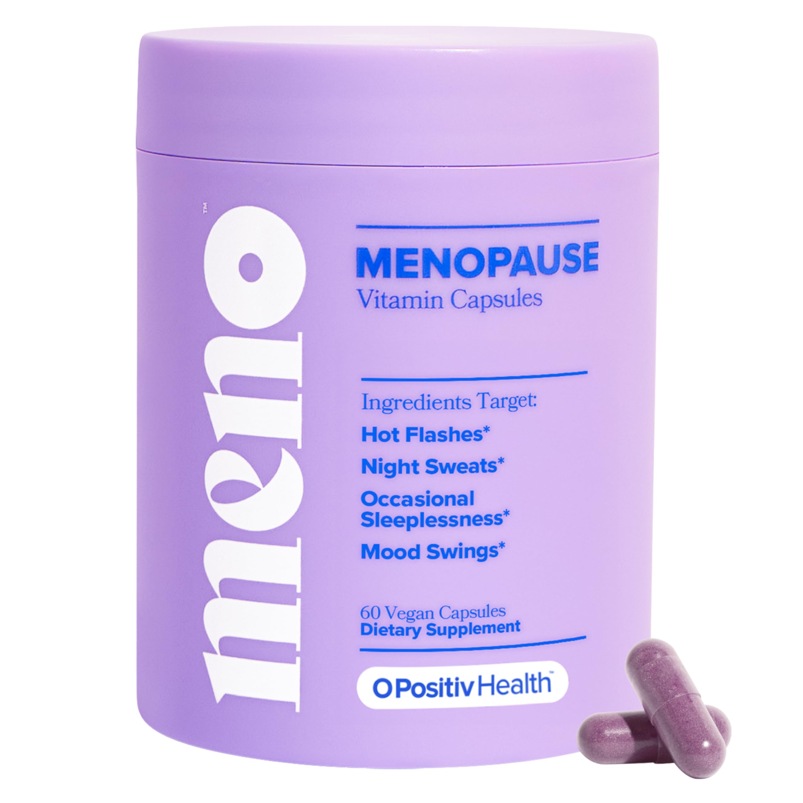 O Positiv MENO Vitamins for Menopause - Hormone-Free Menopause Supplement for Women - Black Cohosh & Ashwagandha KSM-66 - Helps Relieve Hot Flashes, Night Sweats, Mood Swings - 30 Servings (Pack of 1) O Positiv uk supplements