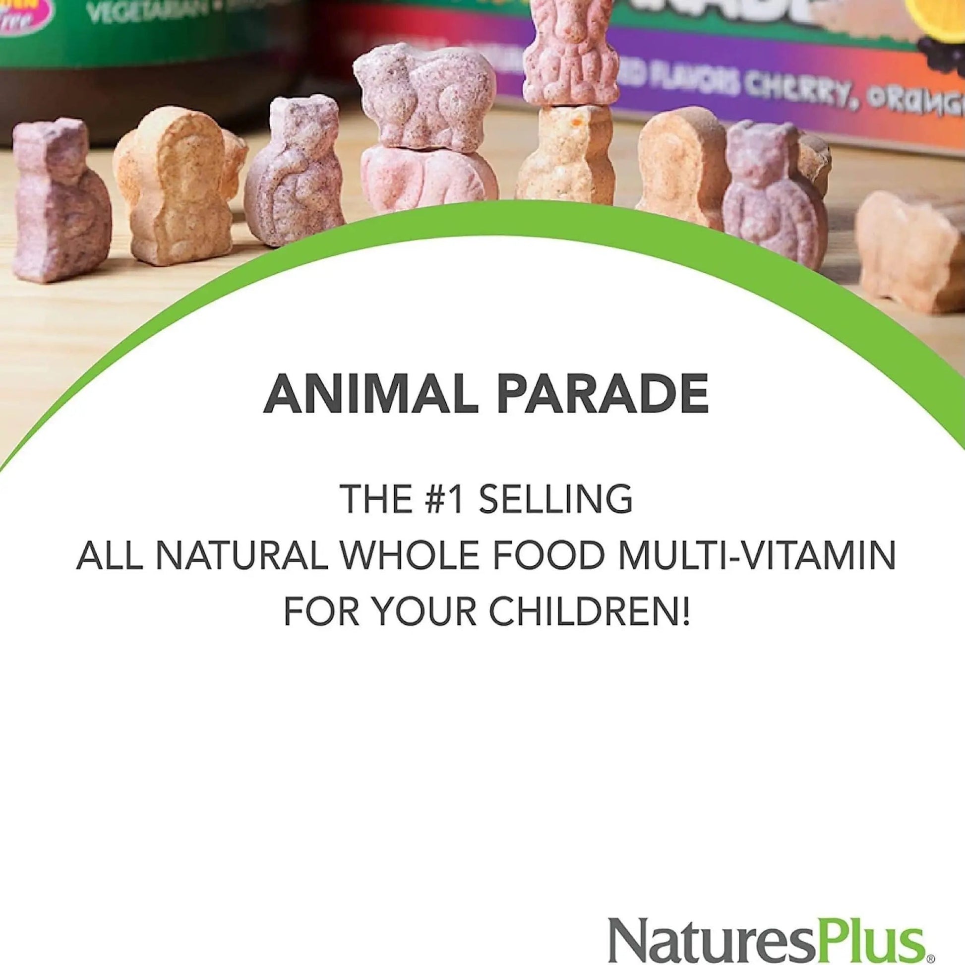 NaturesPlus Animal Parade Multivitamin Children's Gummies - 90 Count - Assorted Cherry, Grape & Orange Flavors NaturesPlus uk supplements