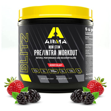 ARMA Blitz Non Stimulant Pre/Intra Powder – Natural Berry Pre-Workout Drink Mix ARMA uk supplements