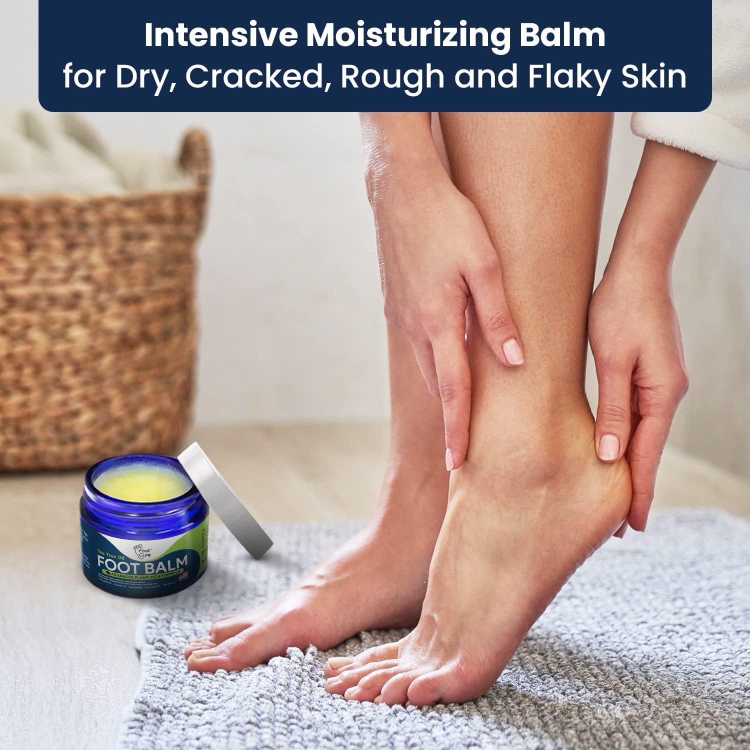 Tea Tree Oil Foot Balm/ Moisturizer For Dry Cracked Feet - Instantly Hydrates & Soothes FOOT CURE uk supplements