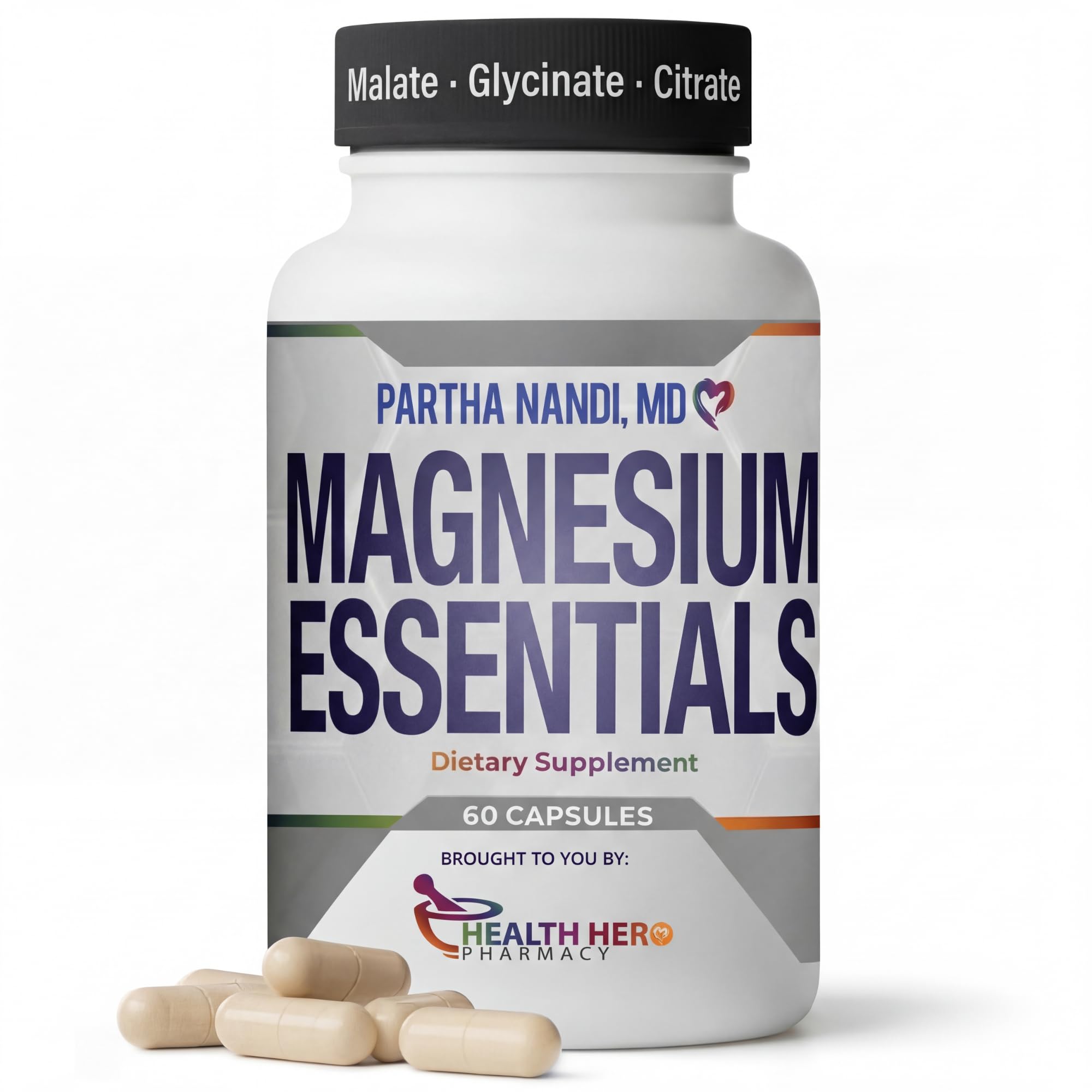 Triple Magnesium Citrate, Malate & Glycinate Complex Supplement – Supports Sleep, Stress, Muscle, Nerve & Heart Health – Advanced High-Absorption Formula – 235mg – 60 Capsules Partha Nandi, MD uk supplements