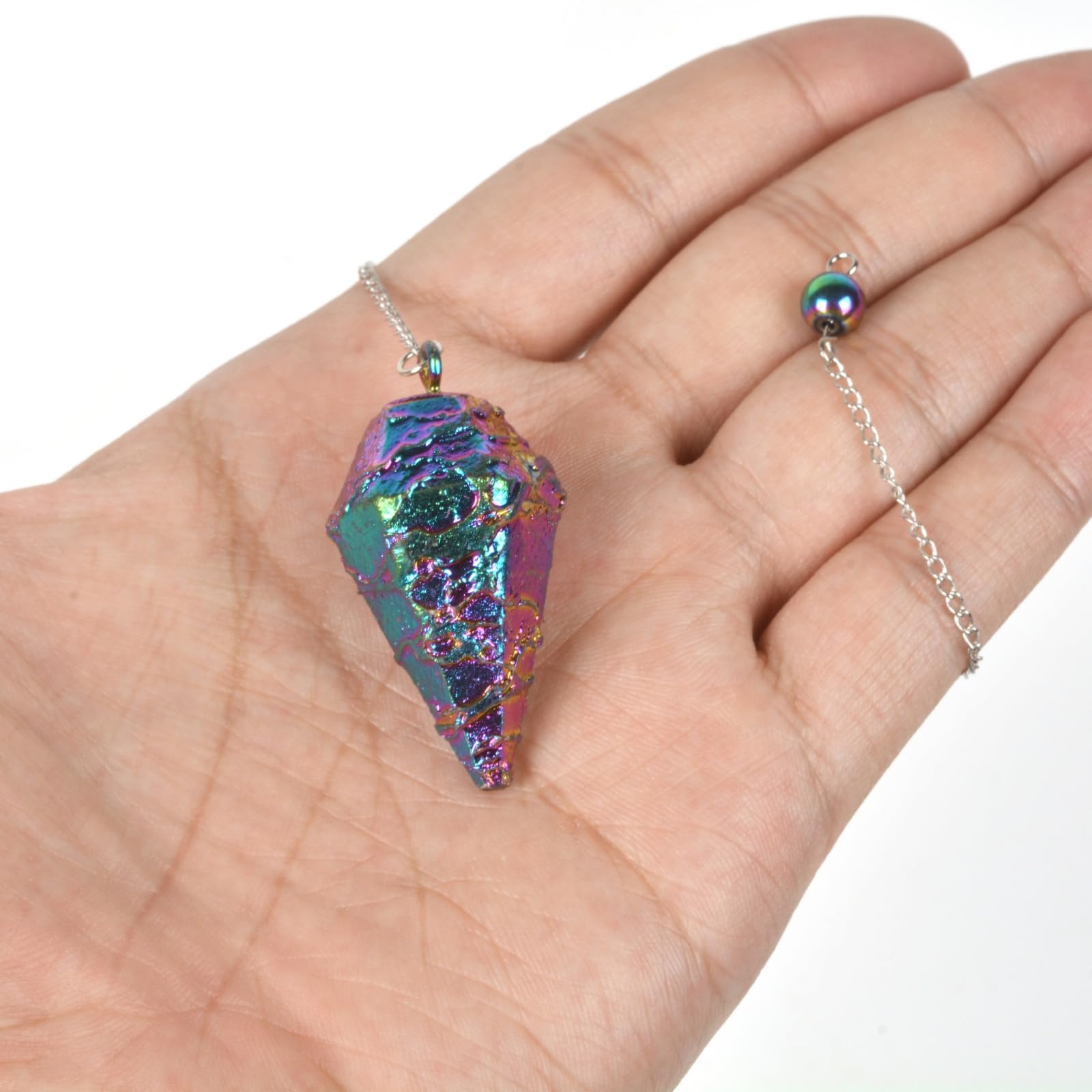 JUSTINSTONES Metallic Rainbow Coated Dragon Blood Fossil Gemstone Rock Crystal Hexagonal JUSTINSTONES uk supplements