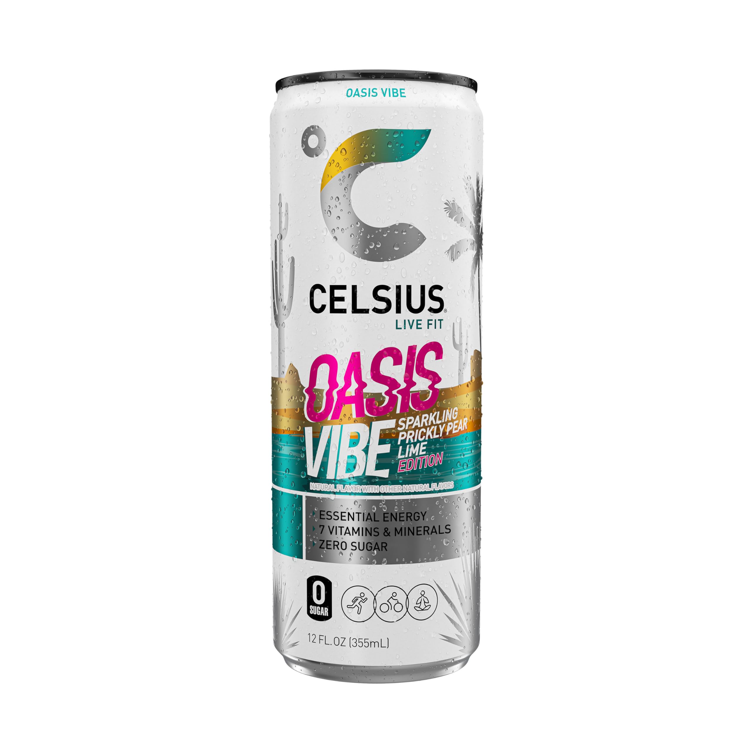 CELSIUS Sparkling Oasis Vibe, Functional Essential Energy Drink, 12 Fl Oz (Pack of 12) CELSIUS uk supplements