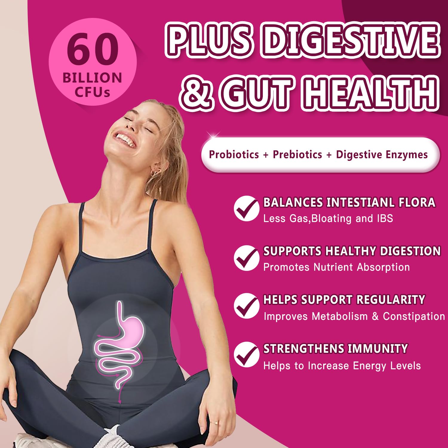 NATURE TARGET Probiotics for Women Urinary Tract Health with D Mannose & Cranberry - 60 Billion CFUs Vaginal Probiotics for Digestive Health, UTI & PH Balance with Prebiotics - 90 Capsules NATURE TARGET uk supplements