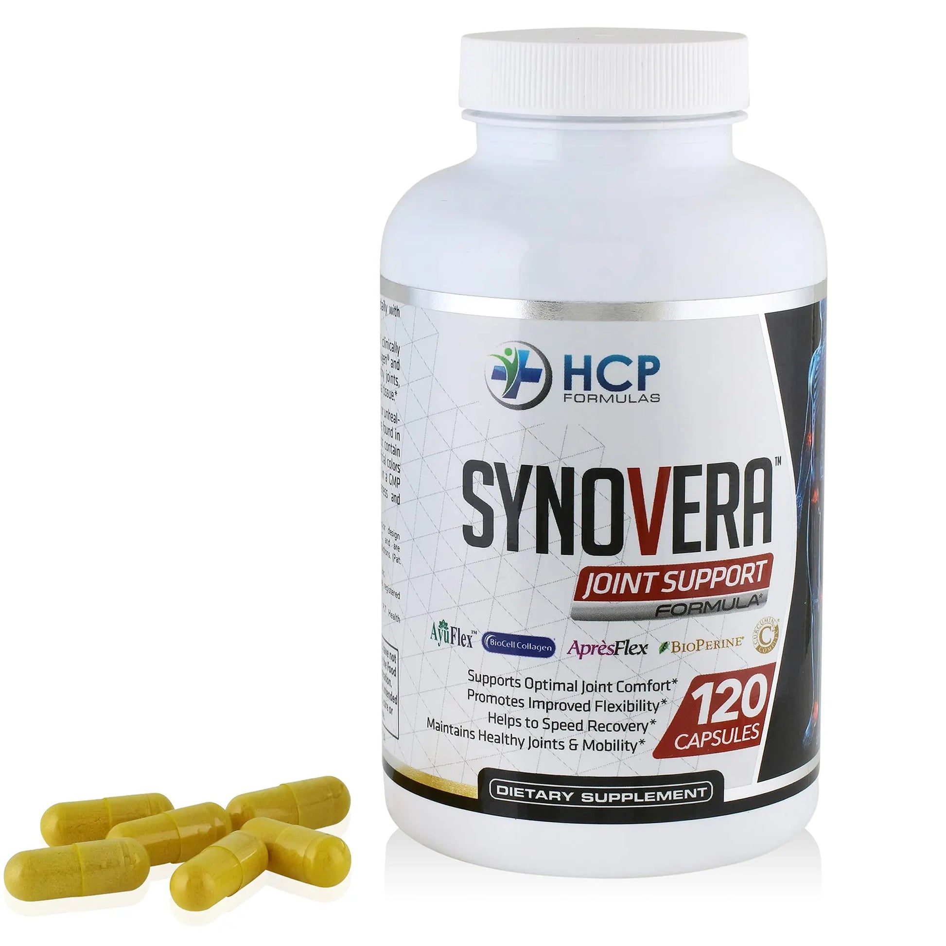 HCP Formulas - Synovera - Joint Support Complex with Turmeric Extract & Collagen - Mobility & Flexibility - Healthy Joints, Tendon, Ligament, and Synovial Tissue - Dietary Supplement - 120 Caps HCP Formulas uk supplements