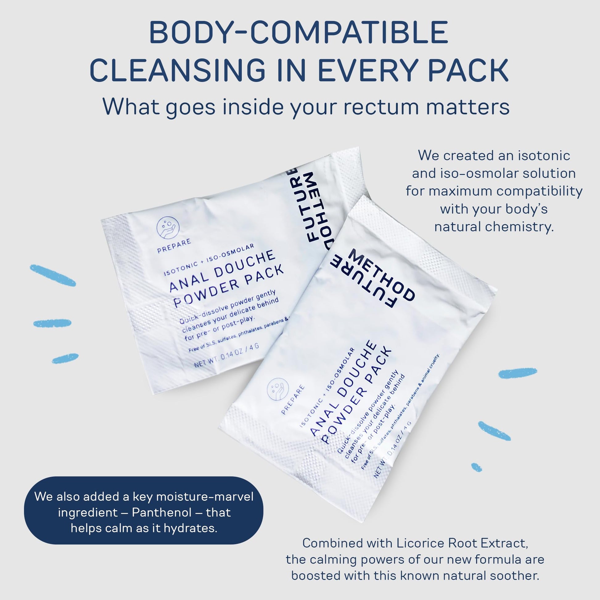 Anal Douche Powder 10 Packs with Reuseable Beaker - pH Balanced & Soothing Anal Flush Cleanser FUTURE METHOD uk supplements