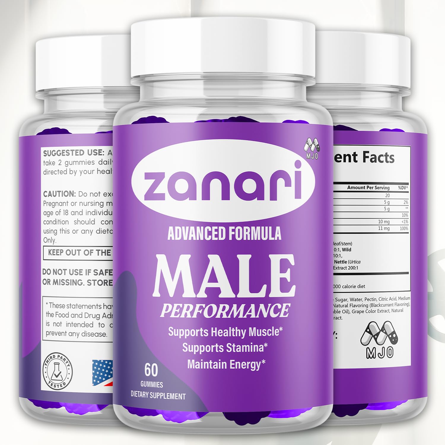Zanari Gummies, Official Zanari Gummys for Men with All Natural Ingredients, Advanced Formula for Optimal Health & Total Wellness Support with Maximum Strength Active Lifestyle Vitamins (60 Gummies) MJO uk supplements
