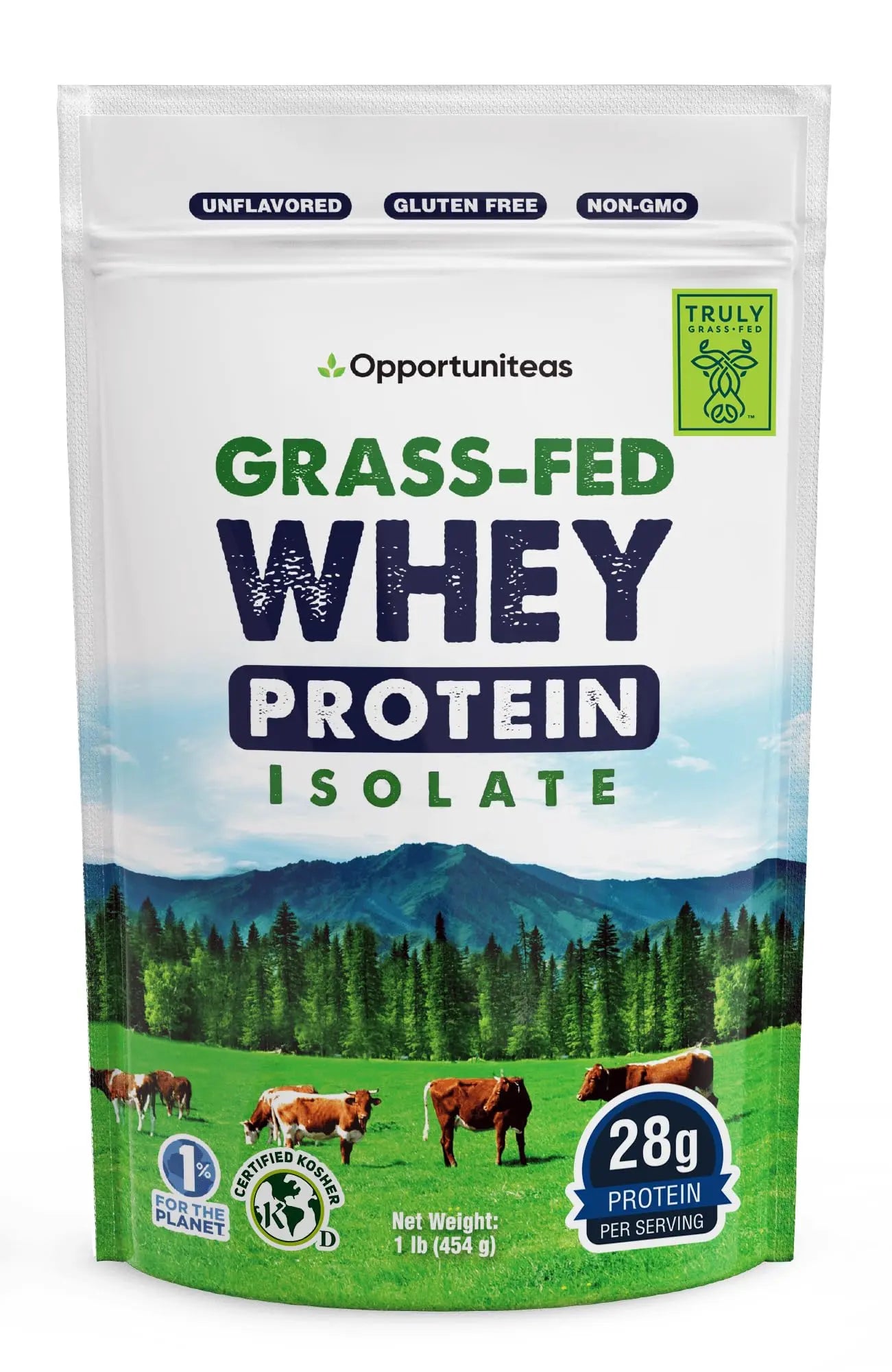Opportuniteas Grass Fed Whey Isolate Protein Powder – Unflavored, Heavy-Metal Tested, 28g Protein, Sourced from Ireland, Hormone-Free, Non-GMO, Packaged in USA – 1lb Opportuniteas uk supplements