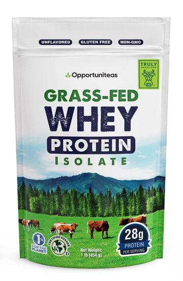 Opportuniteas Grass Fed Whey Isolate Protein Powder – Unflavored, Heavy-Metal Tested, 28g Protein, Sourced from Ireland, Hormone-Free, Non-GMO, Packaged in USA – 1lb Opportuniteas uk supplements