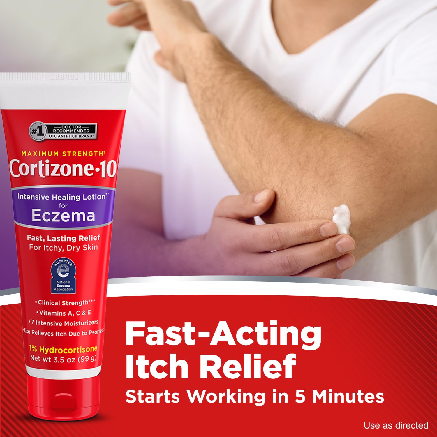 Cortizone-10 Maximum Strength Intensive Healing Itch Relief Lotion for Eczema, 1% Hydrocortisone, Fast-Acting, Anti-Itch Cream for Minor Skin Irritations, Rashes and Inflammation Due to Eczema, 3.5 oz Cortizone 10 uk supplements