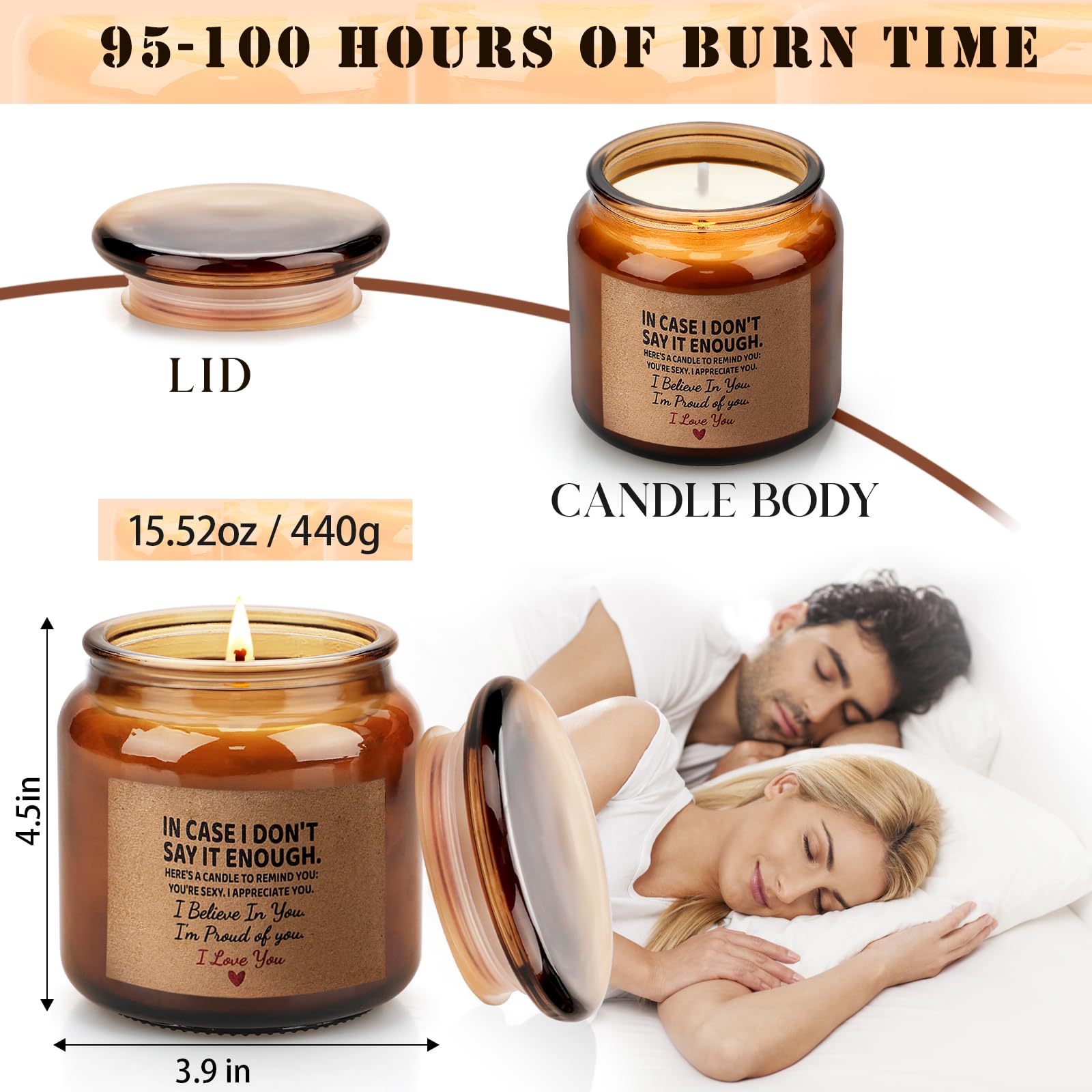 Candle Amber Moss Scented, Valentines Day Gifts for Her Girlfriend Wife, Romantic Anniversary YINUO LIGHT uk supplements