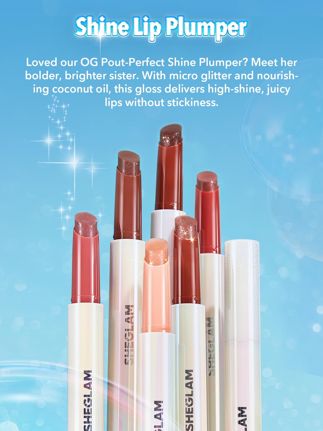 SHEGLAM Pout-Perfect Moisturizing Solid Lip Gloss Shimmer Lip Plumper - Violet Fizz SHEGLAM uk supplements