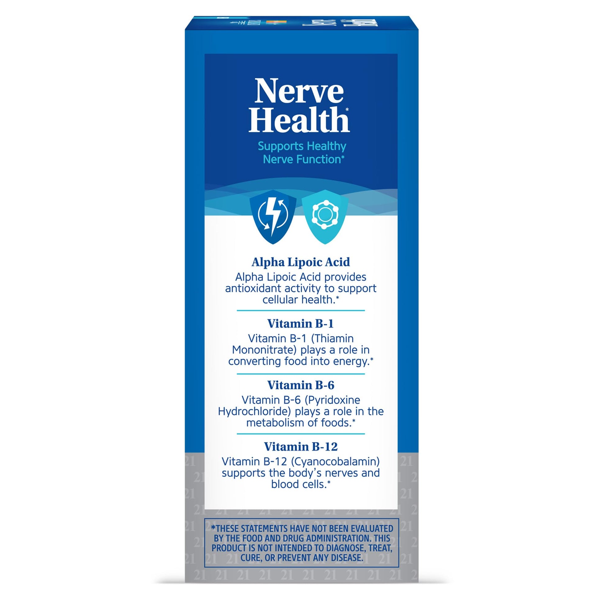 21st Century Nerve Health Tablets (30 Count), Alpha Lipoic Acid 300mg, B1, B6, & B12 Vitamins for Nerve Function Support, Antioxidant ALA Supplement, Gluten Free. Non-GMO, & Vegan 21st Century uk supplements