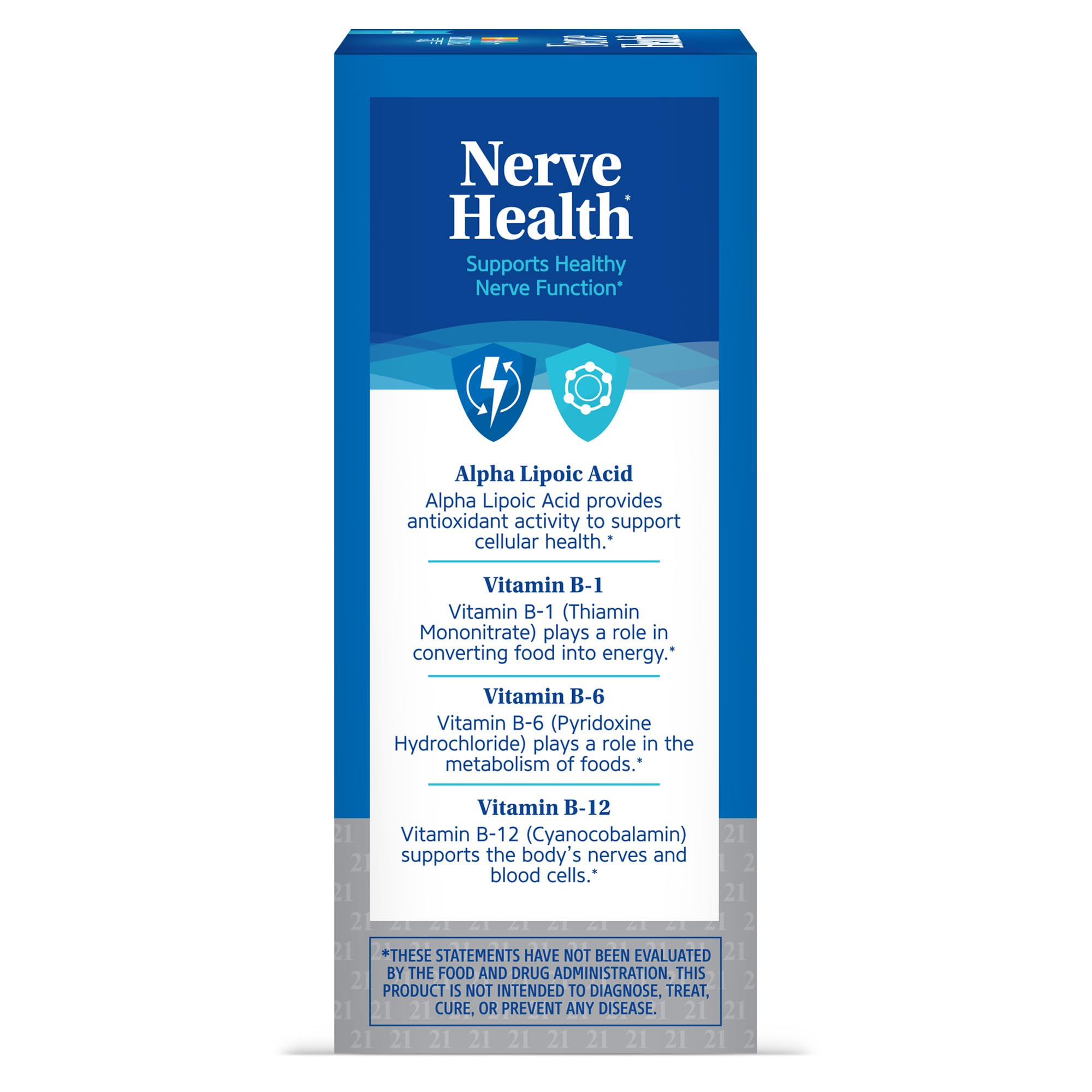21st Century Nerve Health Tablets (30 Count), Alpha Lipoic Acid 300mg, B1, B6, & B12 Vitamins for Nerve Function Support, Antioxidant ALA Supplement, Gluten Free. Non-GMO, & Vegan 21st Century uk supplements