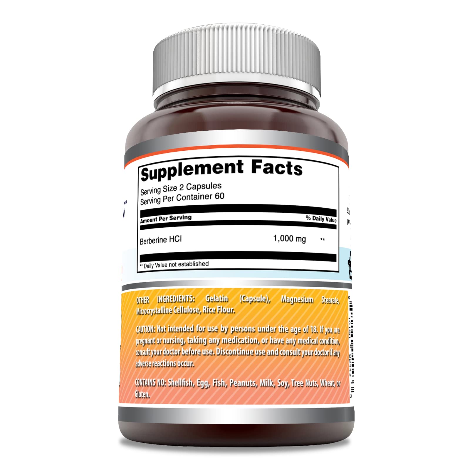 Amazing Formulas Berberine 1000mg Per Serving 120 Capsules Supplement | Non GMO Amazing Nutrition uk supplements