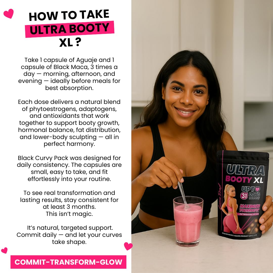Curvy Fruit Maximum Booty Growth – Ultra Booty Powder with Aguaje + Black Maca – Glute Volume Supplement for Women Curvy Fruit uk supplements