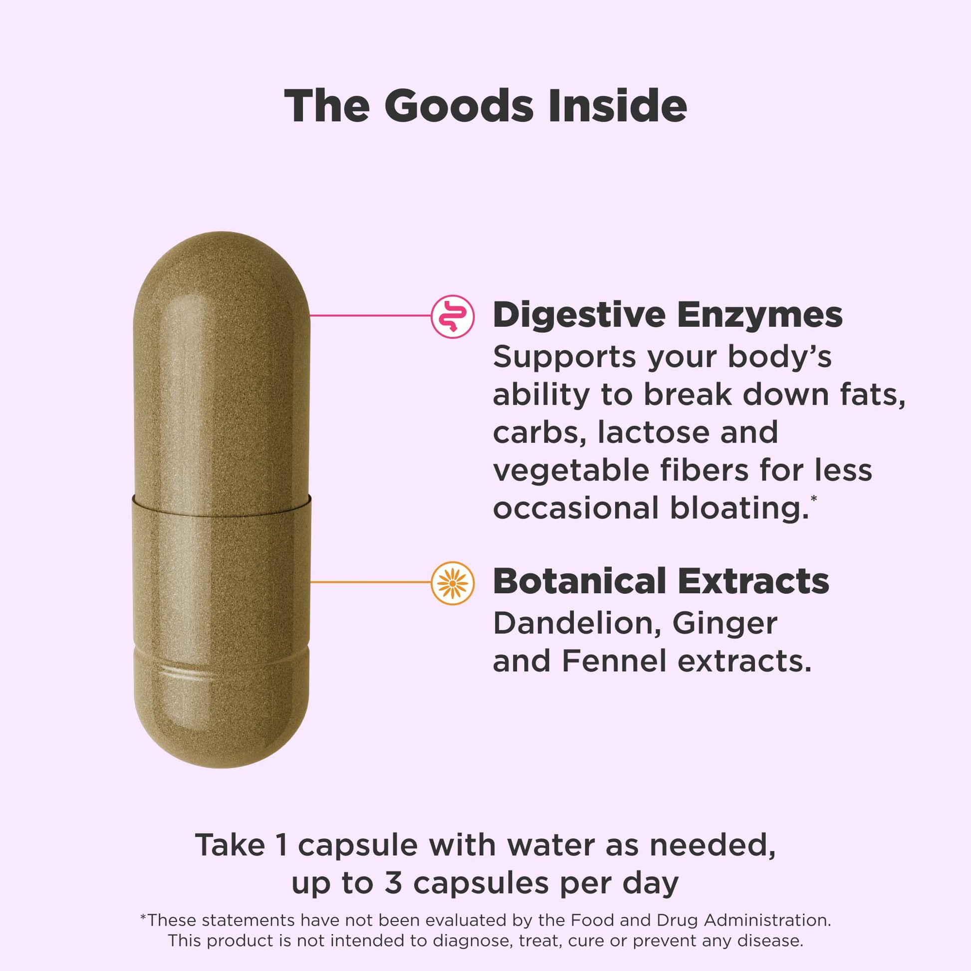 OLLY Beat The Bloat Capsules, Digestive Support Enzymes, Supplement for Women - 25 Count OLLY uk supplements