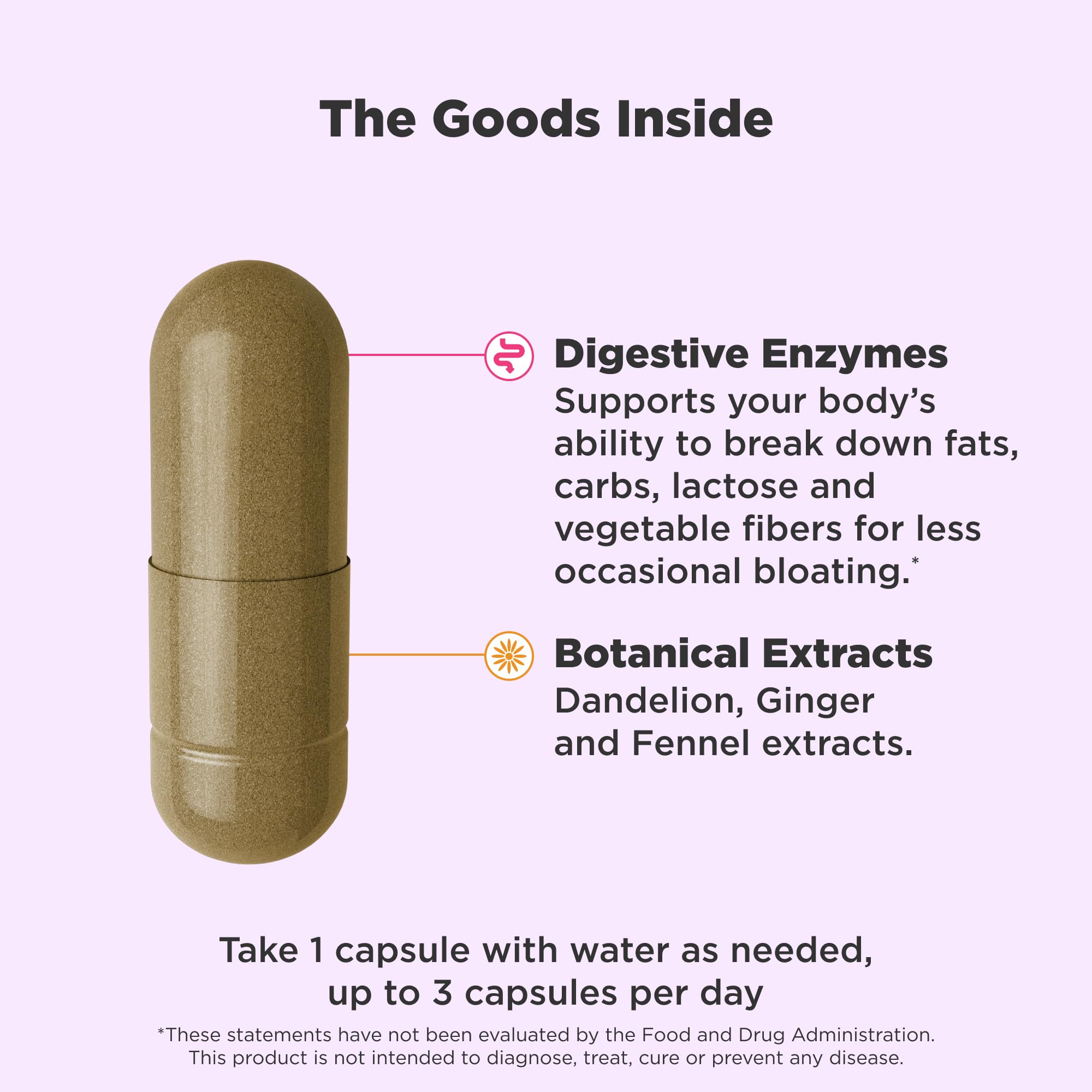 OLLY Beat The Bloat Capsules, Digestive Support Enzymes, Supplement for Women - 25 Count OLLY uk supplements