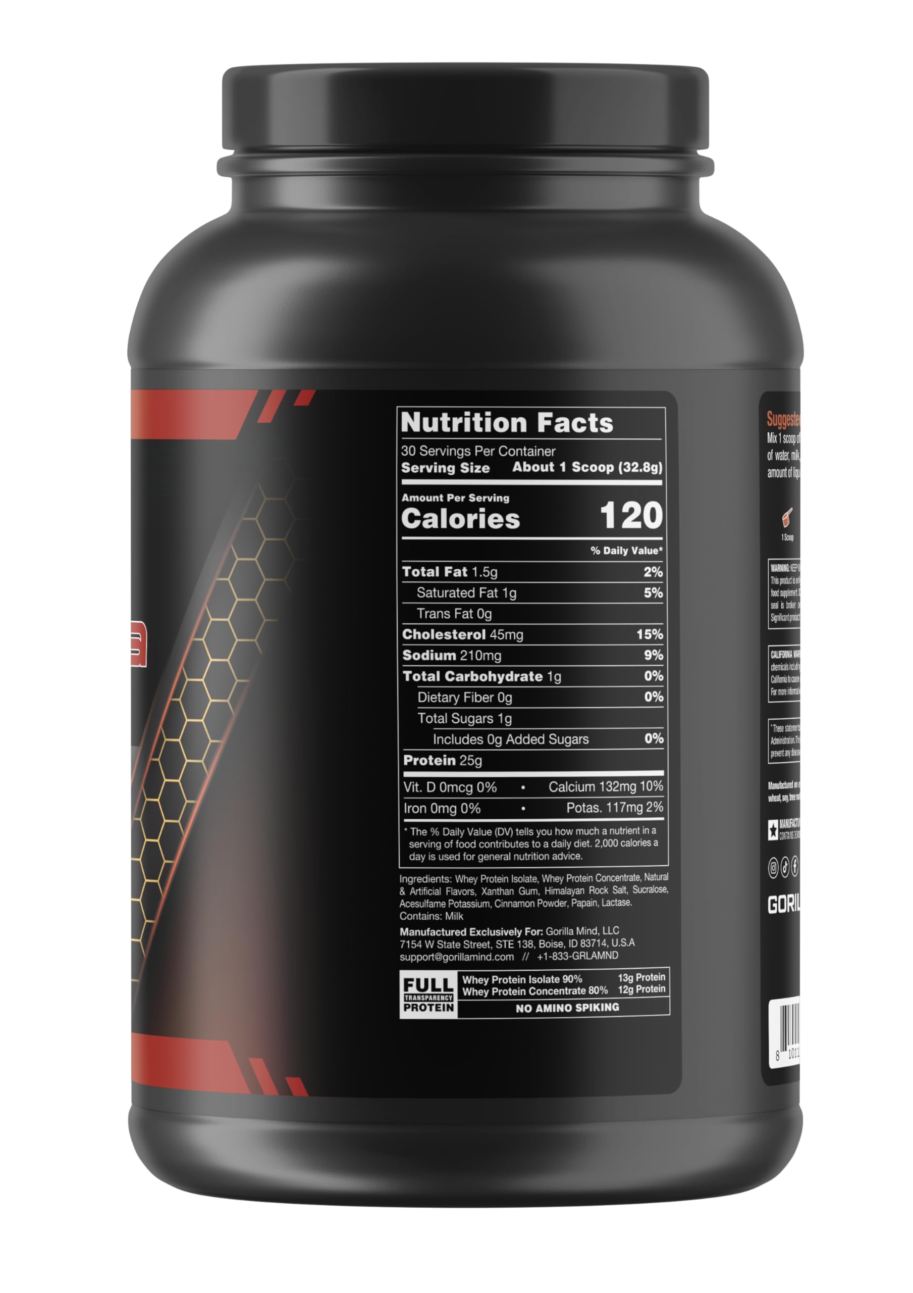 Gorilla Mode Premium Whey Protein - Cinnamon Churro / 25 Grams of Whey Protein Isolate Gorilla Mind uk supplements