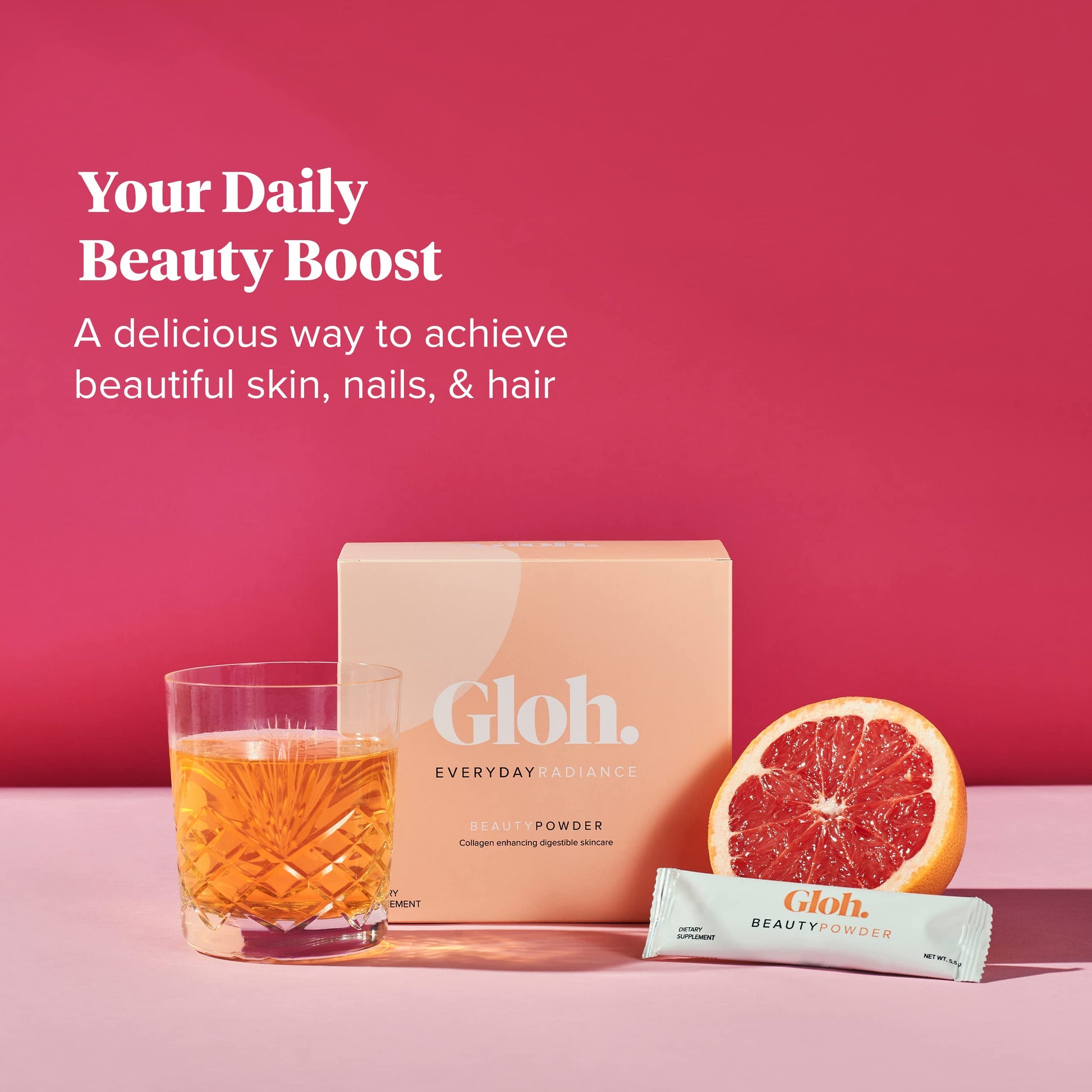 Gloh. Marine Collagen Powder for Women - Peach Flavor Collagen Supplements for Women with Hyaluronic Acid, Vitamin A, B2, B6 Gloh. uk supplements