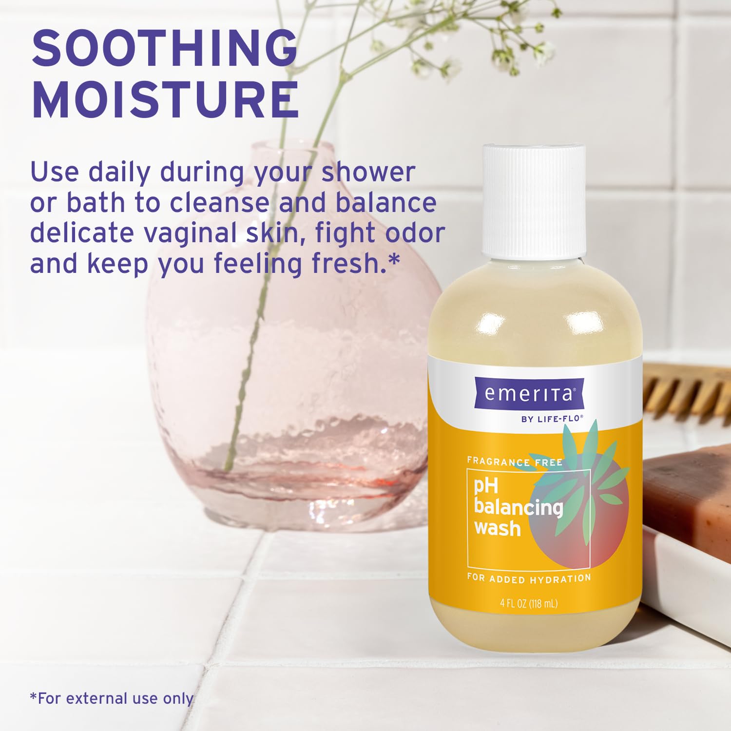 Emerita by Life-flo pH Balancing Feminine Wash, Hydrating Cleanser Soothes Delicate Areas Emerita uk supplements