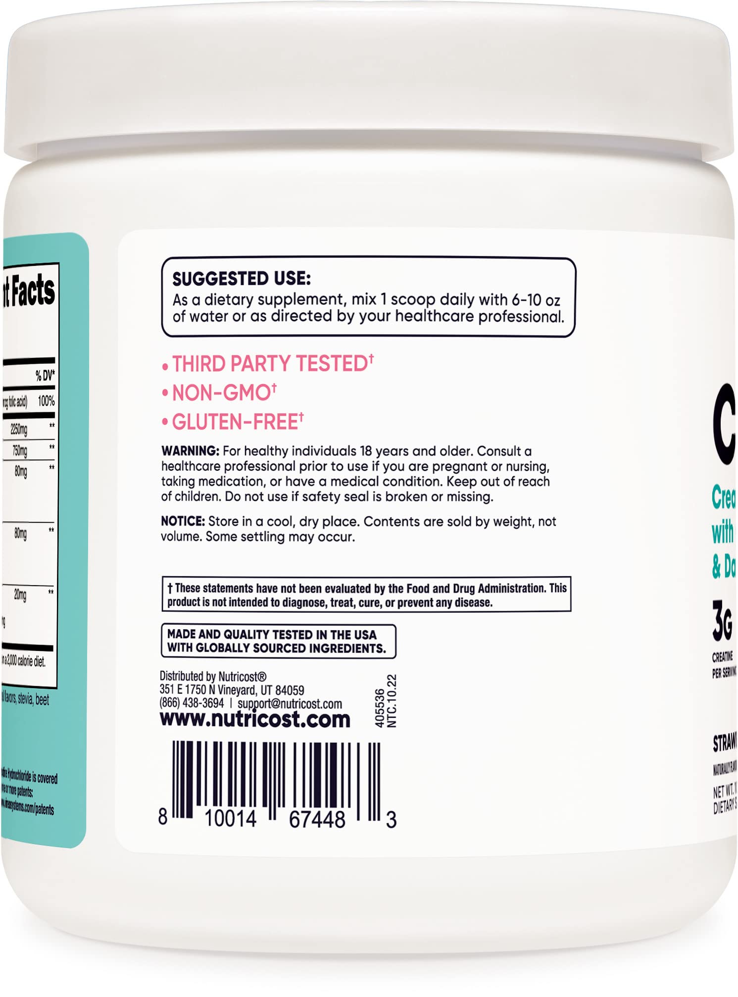 Nutricost Creatine Monohydrate Powder for Women, Micronized, Strawberry Lemonade Nutricost uk supplements