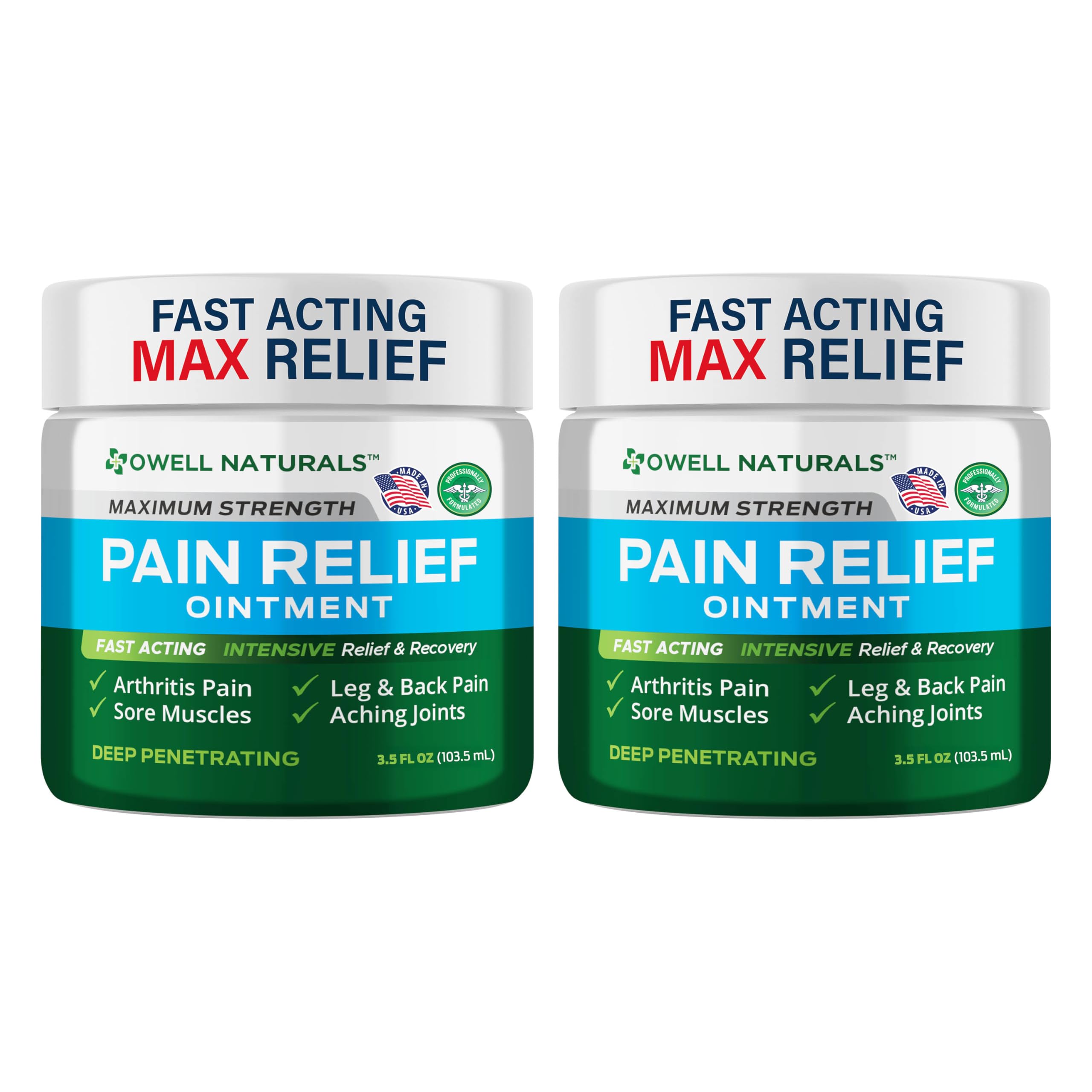 OWELL NATURALS Arthritis Pain Relief Ointment with Arnica & MSM – Deep Penetrating Joint & Muscle Therapy for Knee, Back, Sore Muscles, Legs, 3.5 oz (2 Pack) Owell Naturals uk supplements