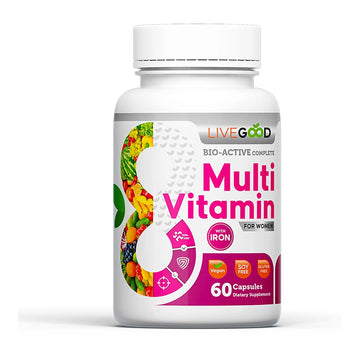 LIVEGOOD Bio-Active Complete Multivitamin for Women with Iron, Daily Women’s Multi with 24 Essential Vitamins and Minerals LIVEGOOD uk supplements