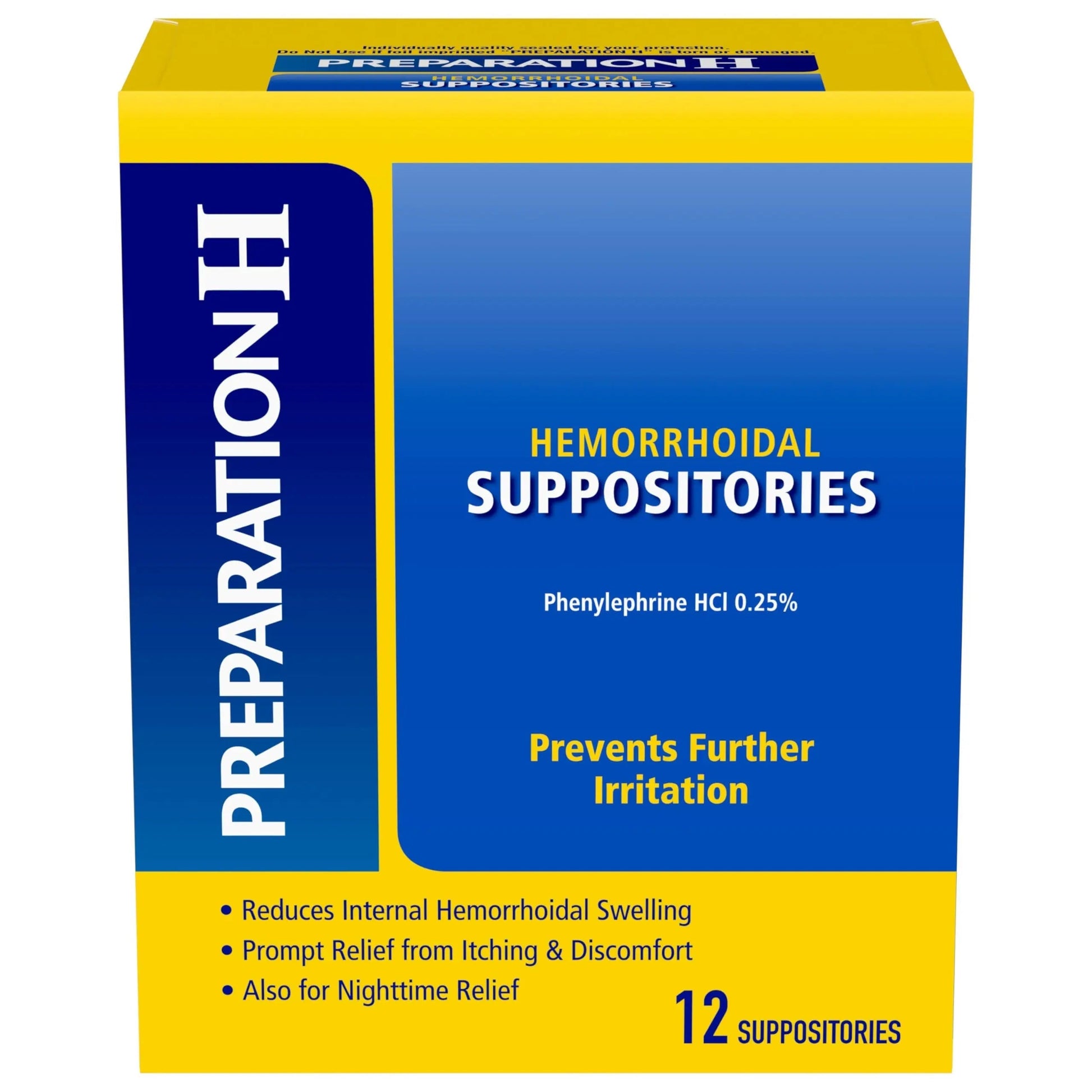 Preparation H Hemorrhoid Suppositories For Itching And Discomfort Relief - 12 Count (Pack of 1) Preparation H uk supplements