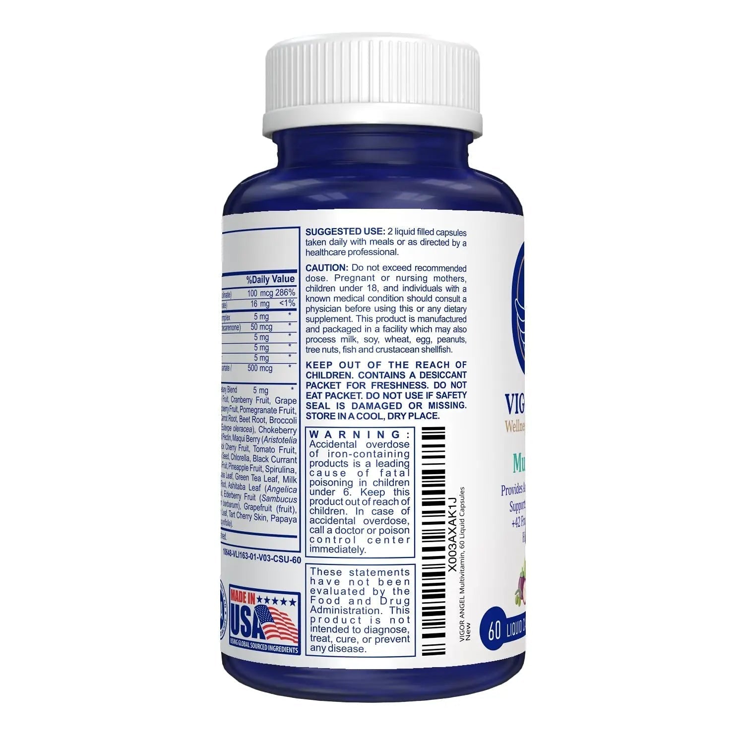 VIGOR ANGEL Multivitamin, 60 Liquid Capsules VIGOR ANGEL uk supplements