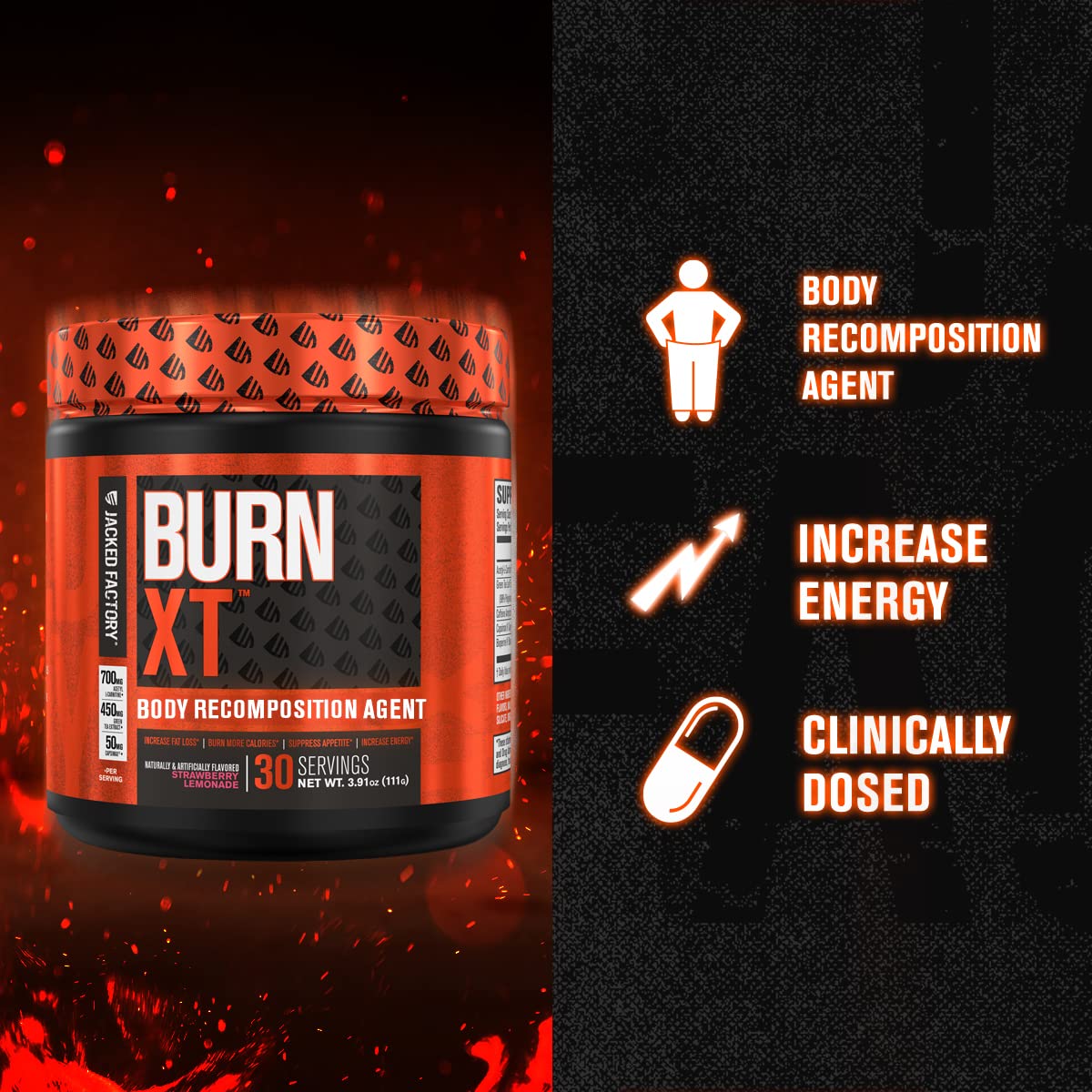 Burn-XT Powder for Men & Women - Improve Focus & Increase Energy Jacked Factory uk supplements