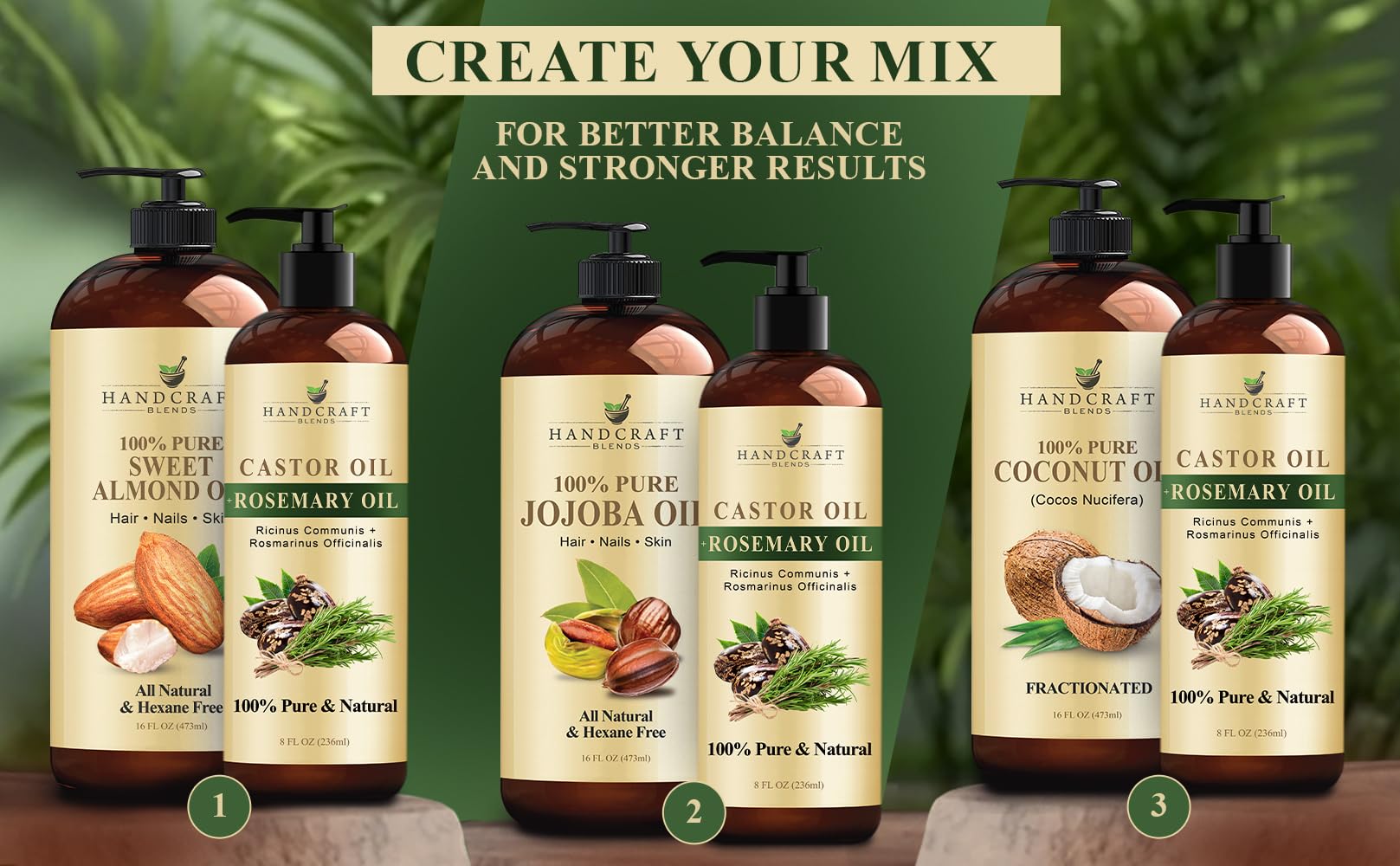 Handcraft Blends Castor Oil with Rosemary Oil for Hair Growth, Eyelashes, Eyebrows Handcraft Blends uk supplements