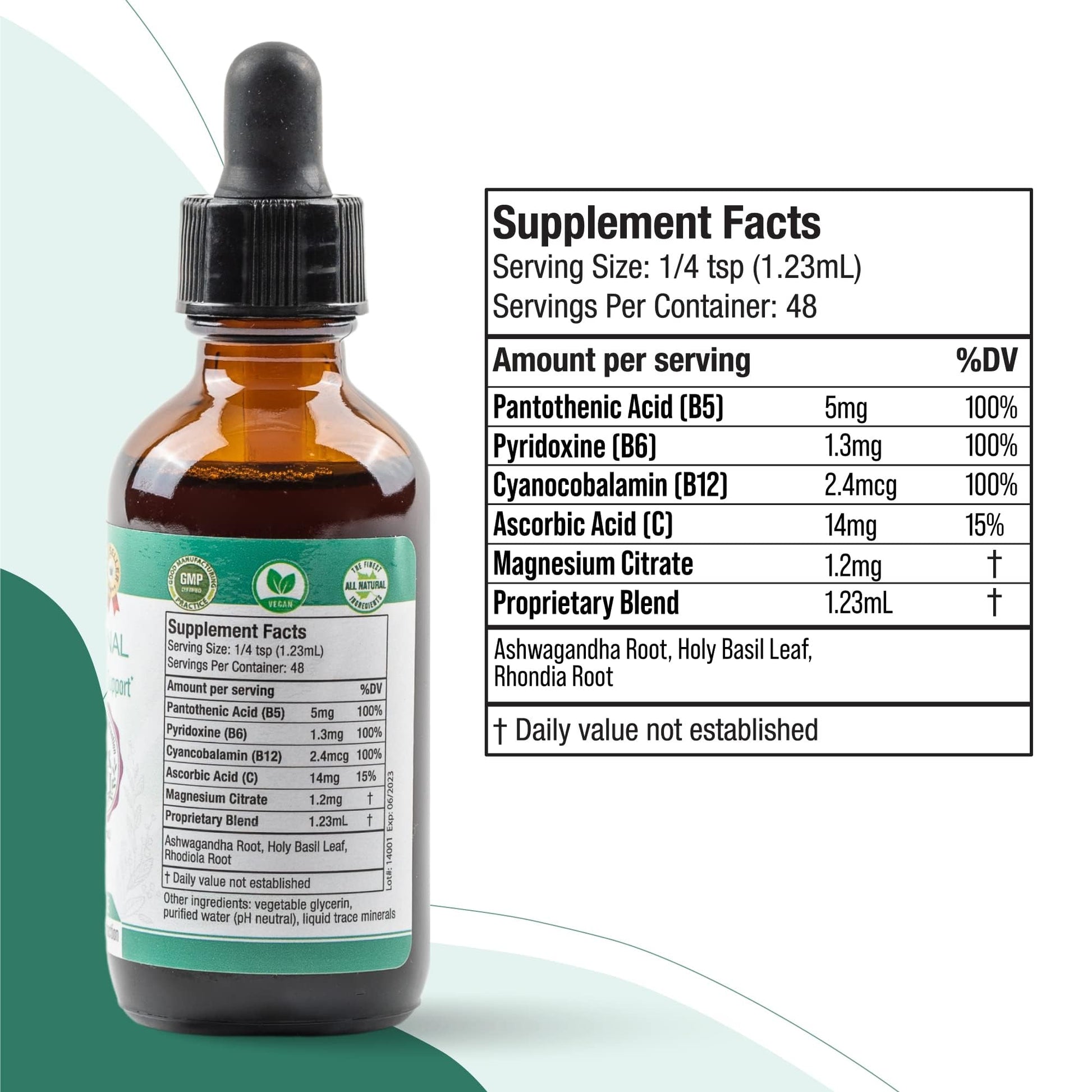 Active Adrenal - Advanced Adrenal Support Tincture - Liquid Delivery for Better Absorption Rejuvica Health uk supplements