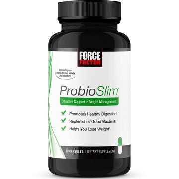 Force Factor ProbioSlim Probiotics for Women and Men, Probiotics for Digestive Health to Reduce Bloating, Gas, & Occasional Diarrhea, with Prebiotics, LactoSpore, & Green Tea for Energy, 60 Capsules ProbioSlim uk supplements