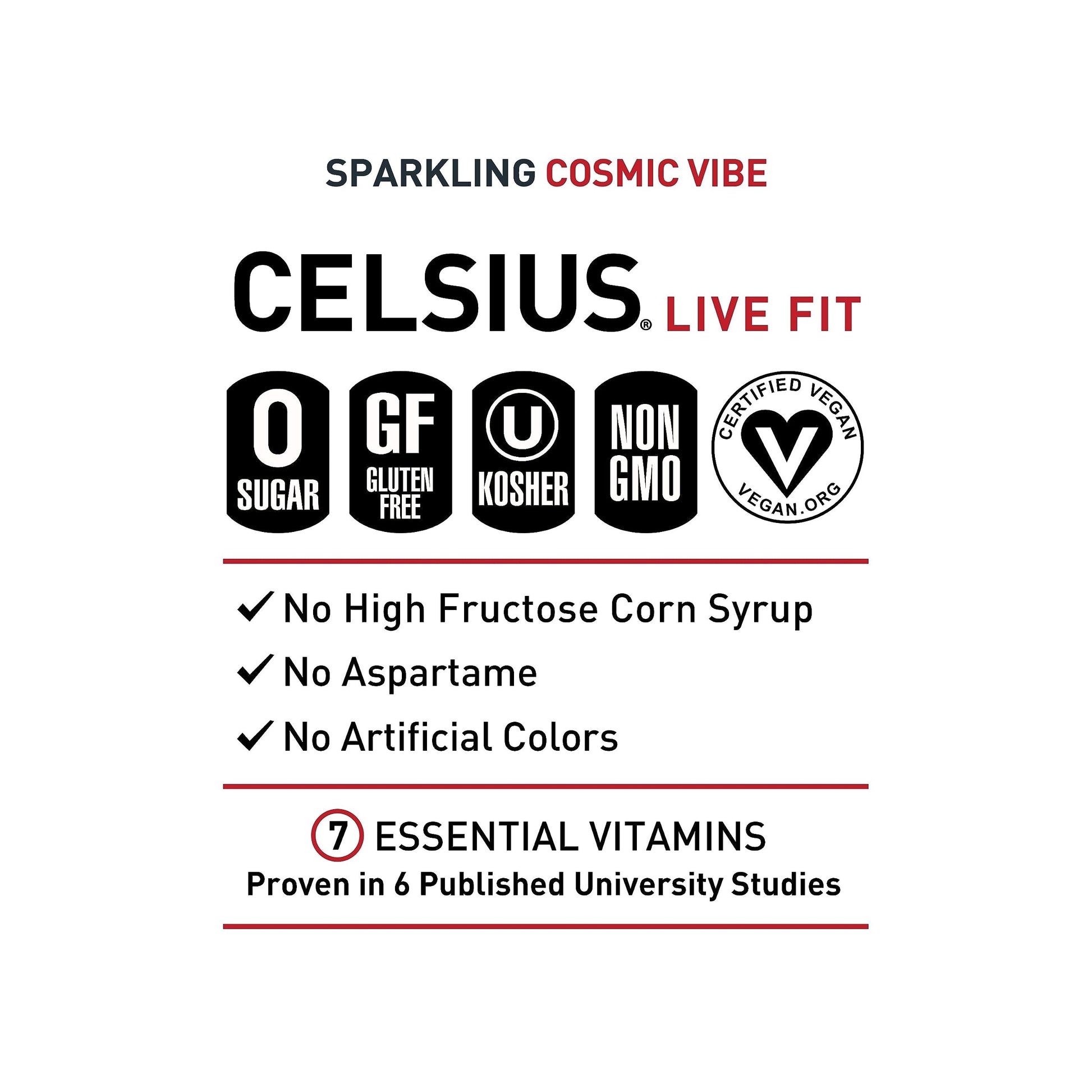 CELSIUS Sparkling Cosmic Vibe, Functional Essential Energy Drink 12 Fl Oz (Pack of 12) CELSIUS uk supplements